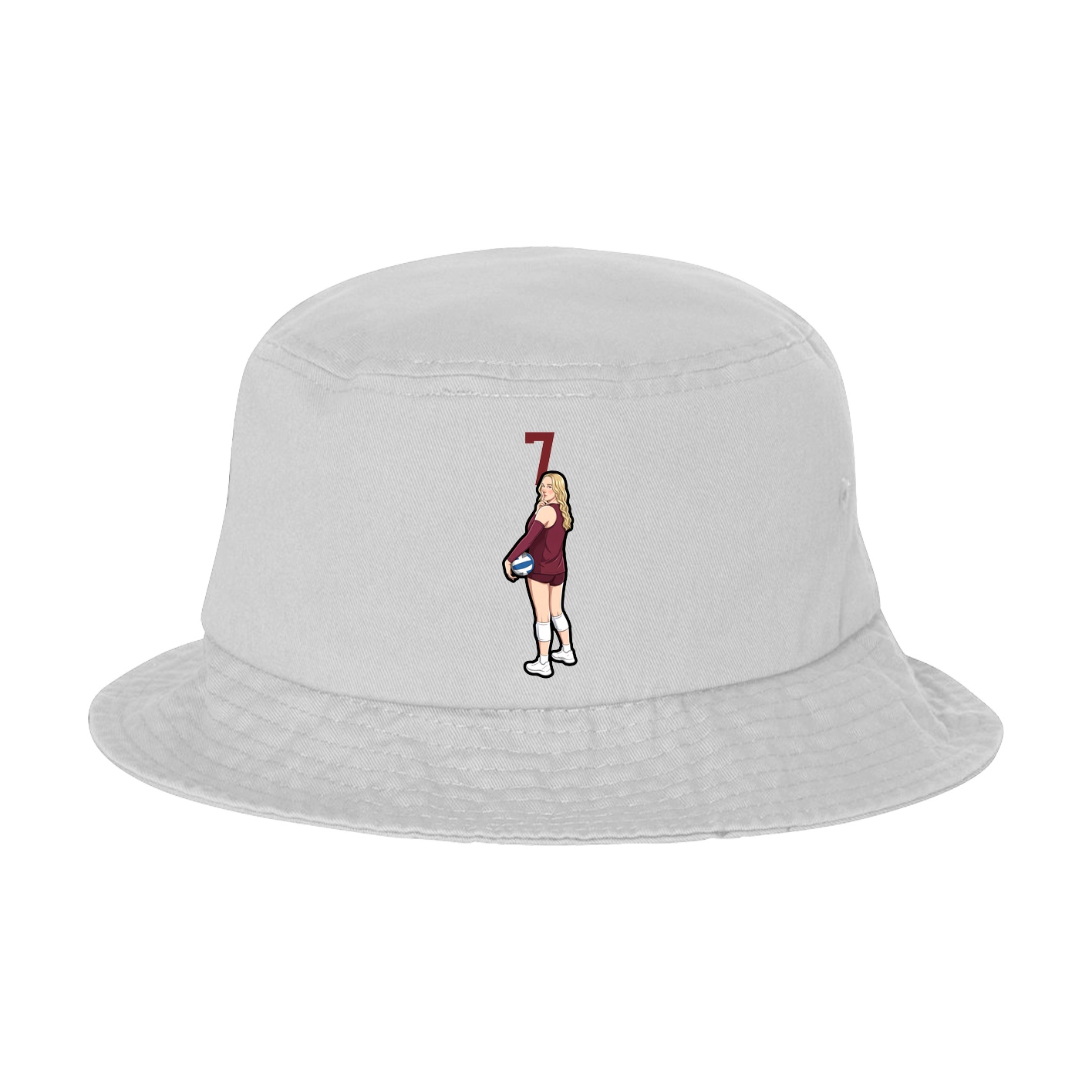 Bucket Cap — Number Top in White
