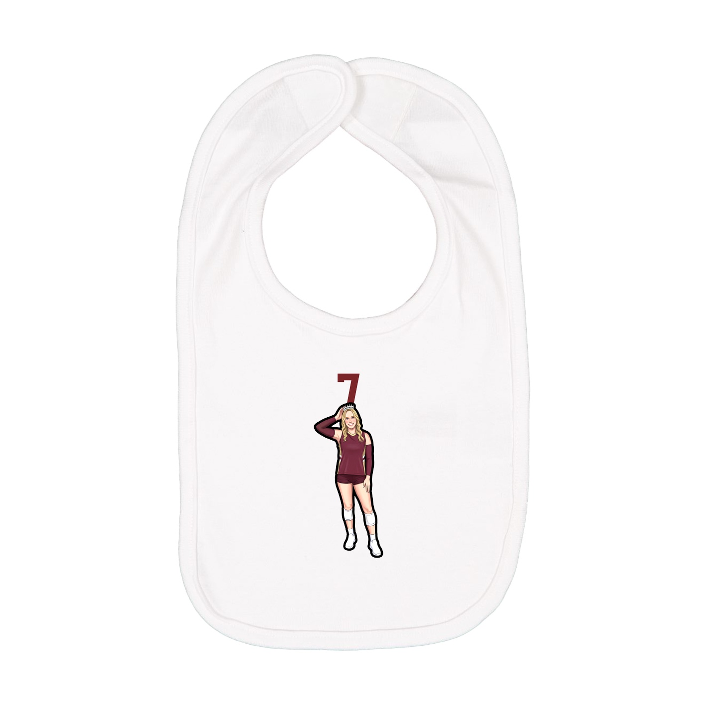 Infant Bib — Number Top in White