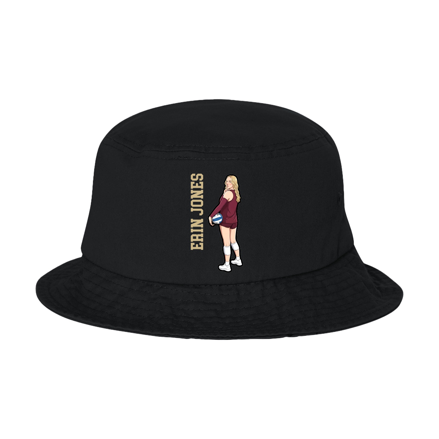 Bucket Cap — Name Vertical in Black