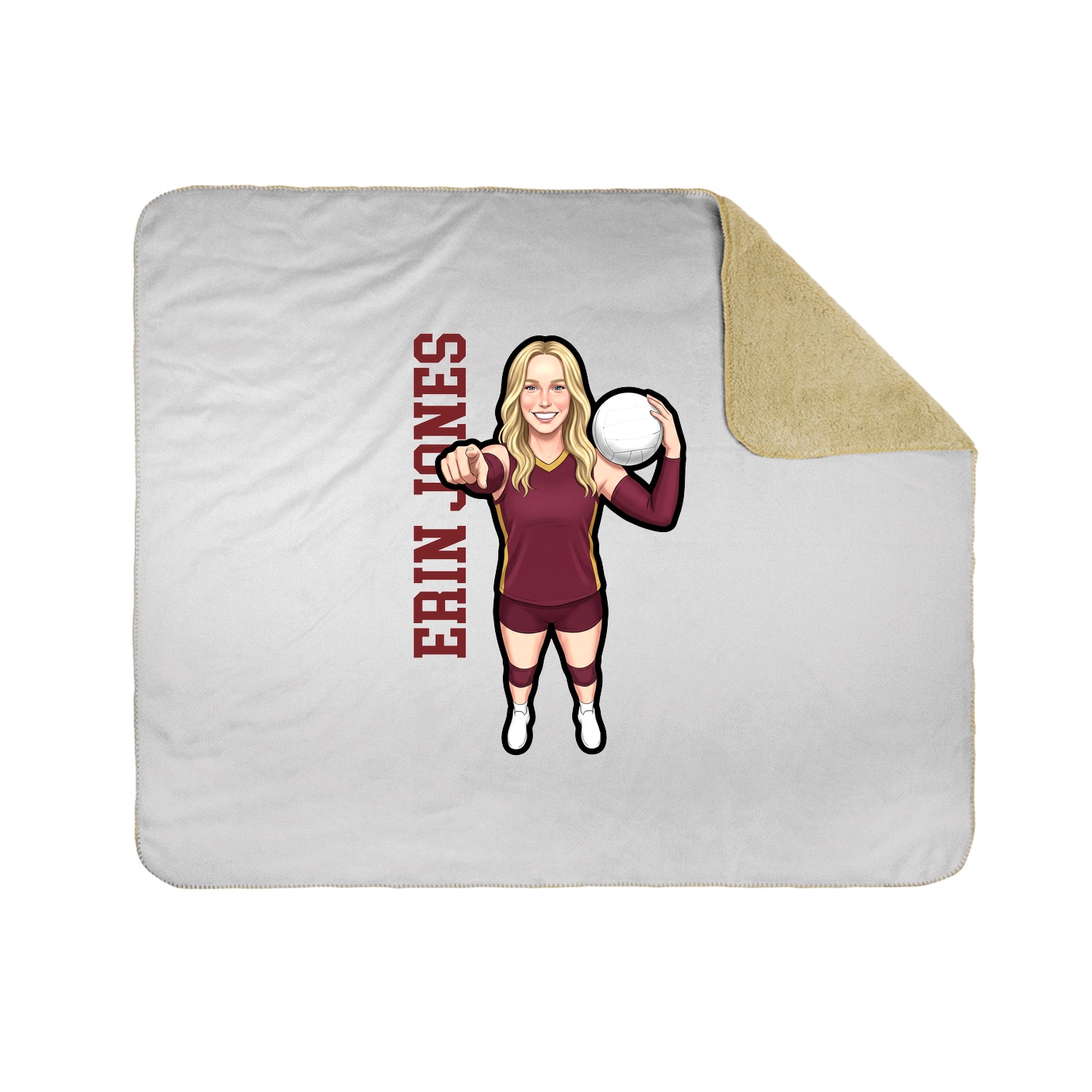Throw Blanket — Name Vertical in White