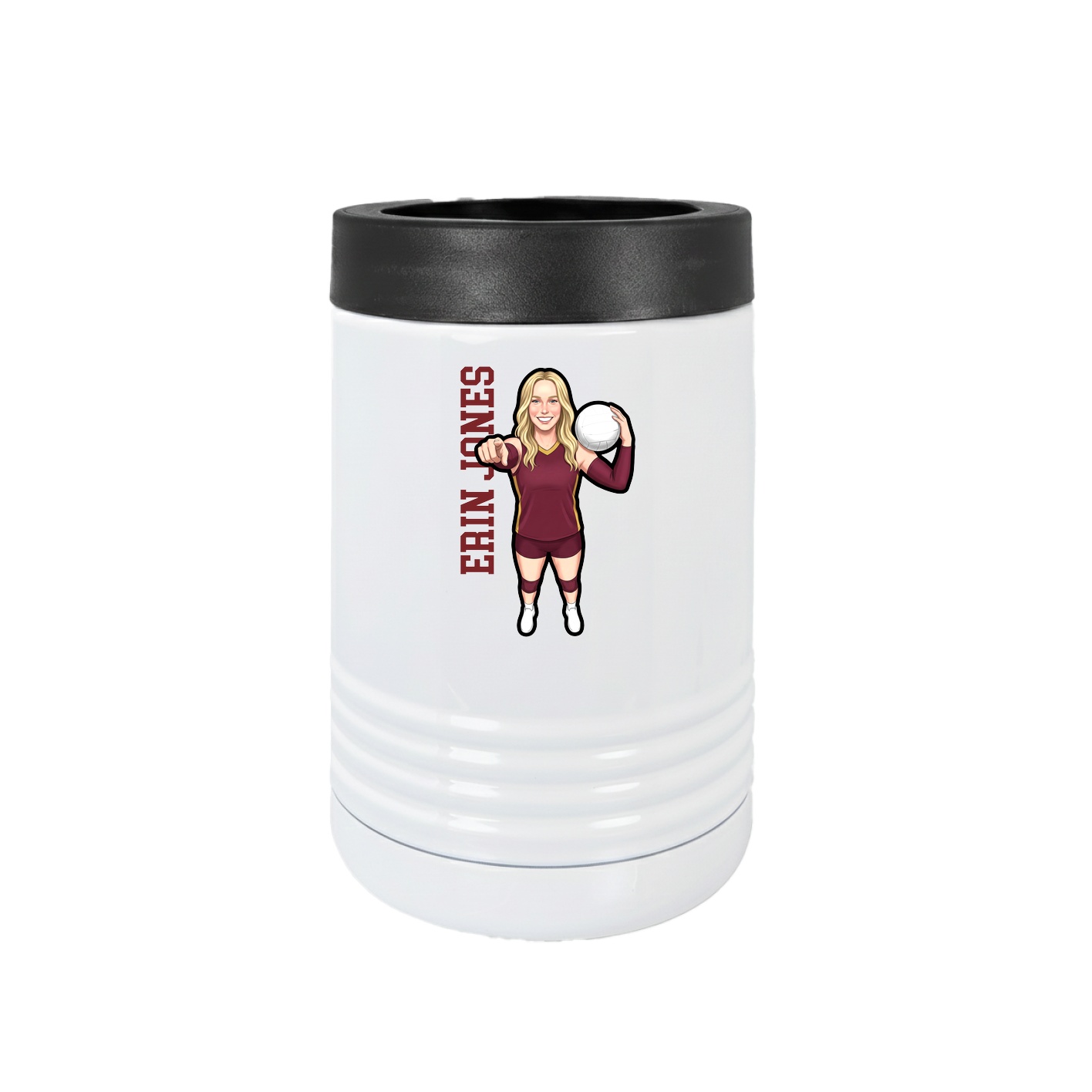 Beverage Holder — Name Vertical in White