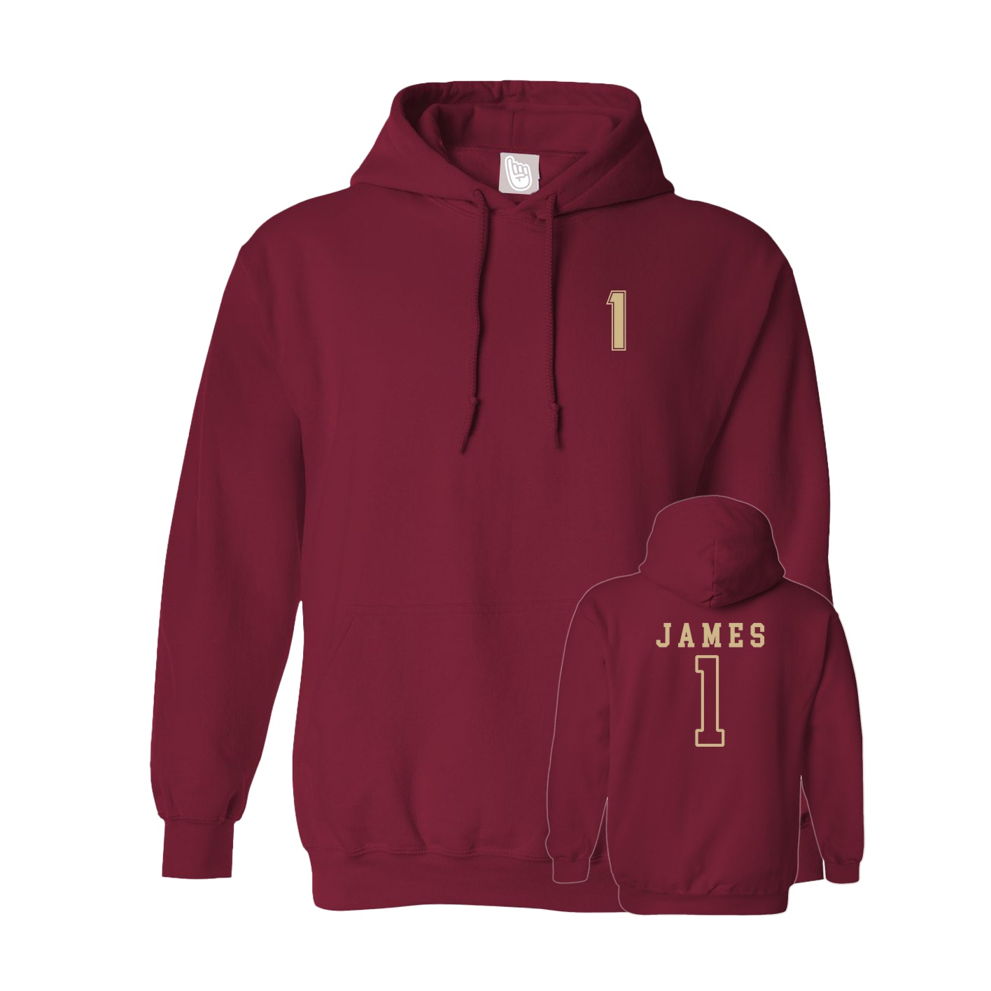 Hoodie — Chest Back in Cardinal