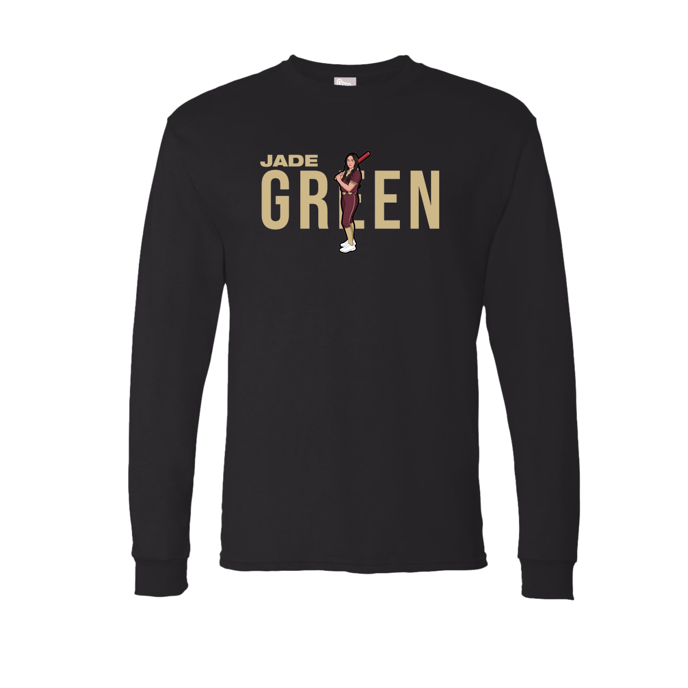 Long Sleeve Tee — Player Name in Black