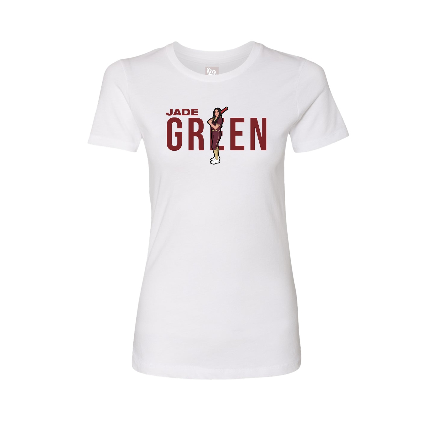 Fitted Women's Tee — Player Name in White