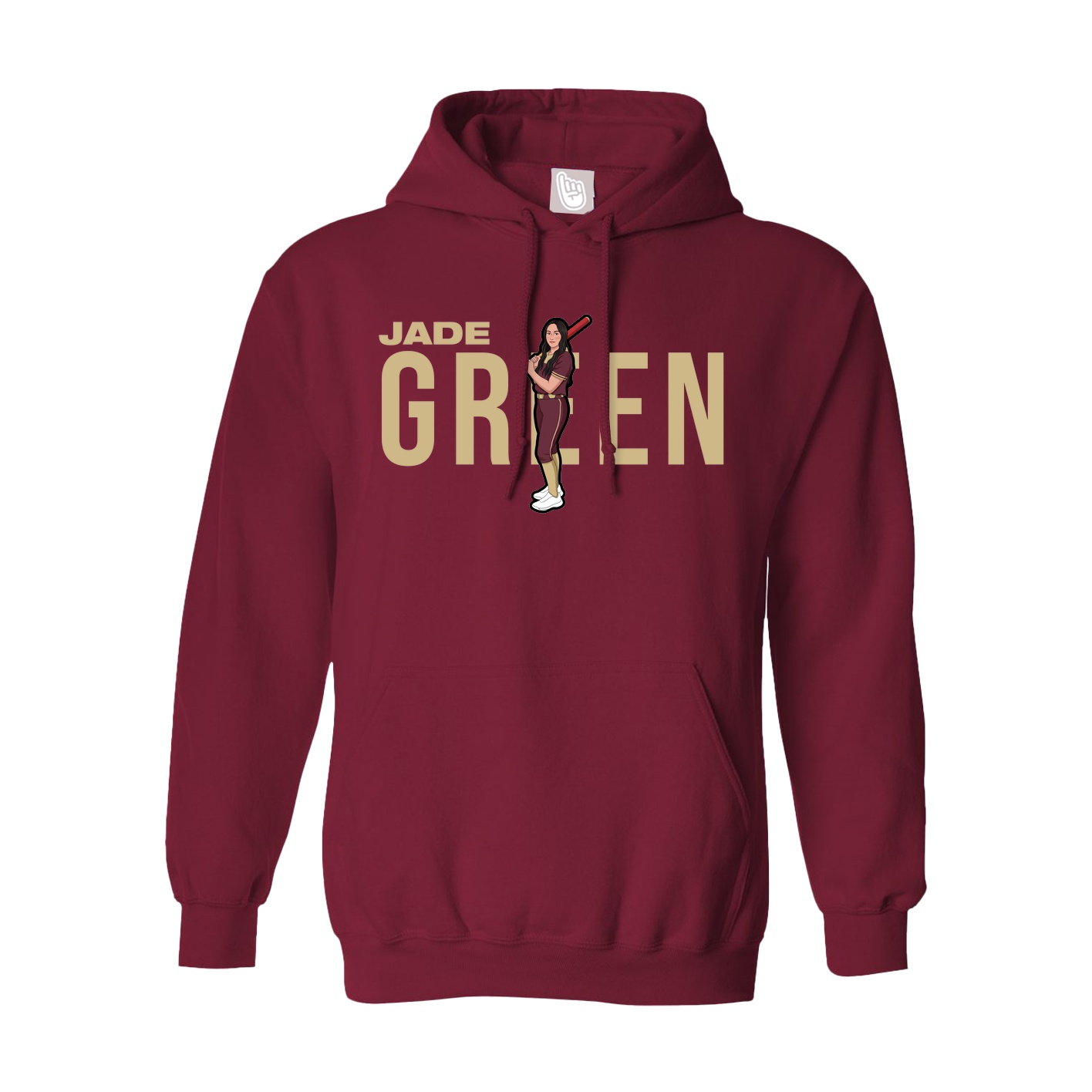 Hoodie — Player Name in Cardinal