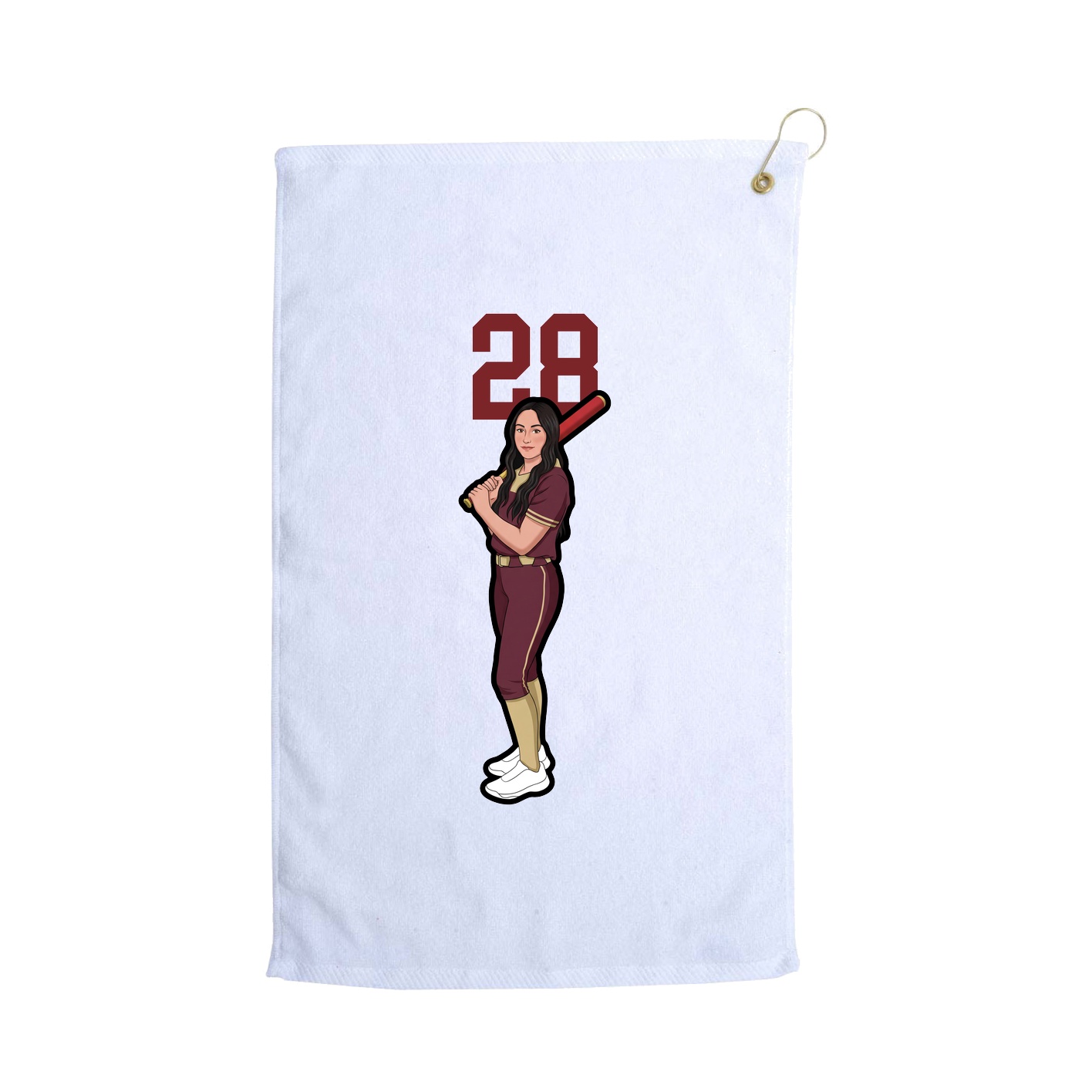 Golf Towel — Number Top in White
