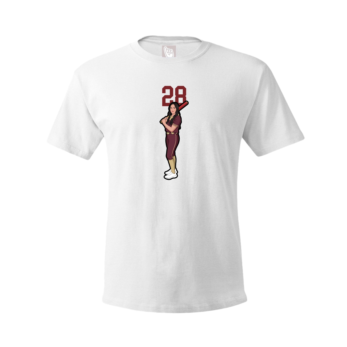 Youth Tee — Number Top in White