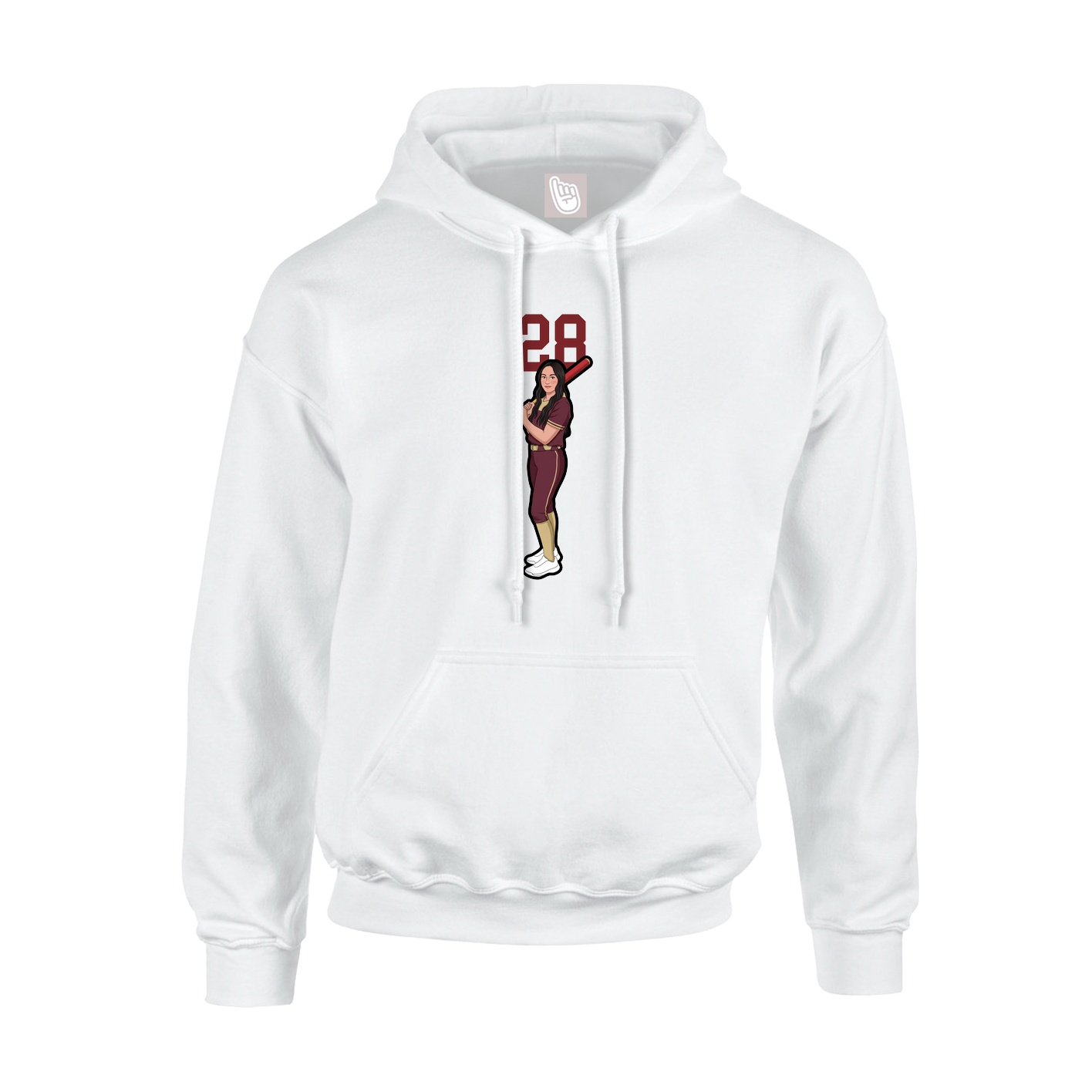 Hoodie — Number Top in White