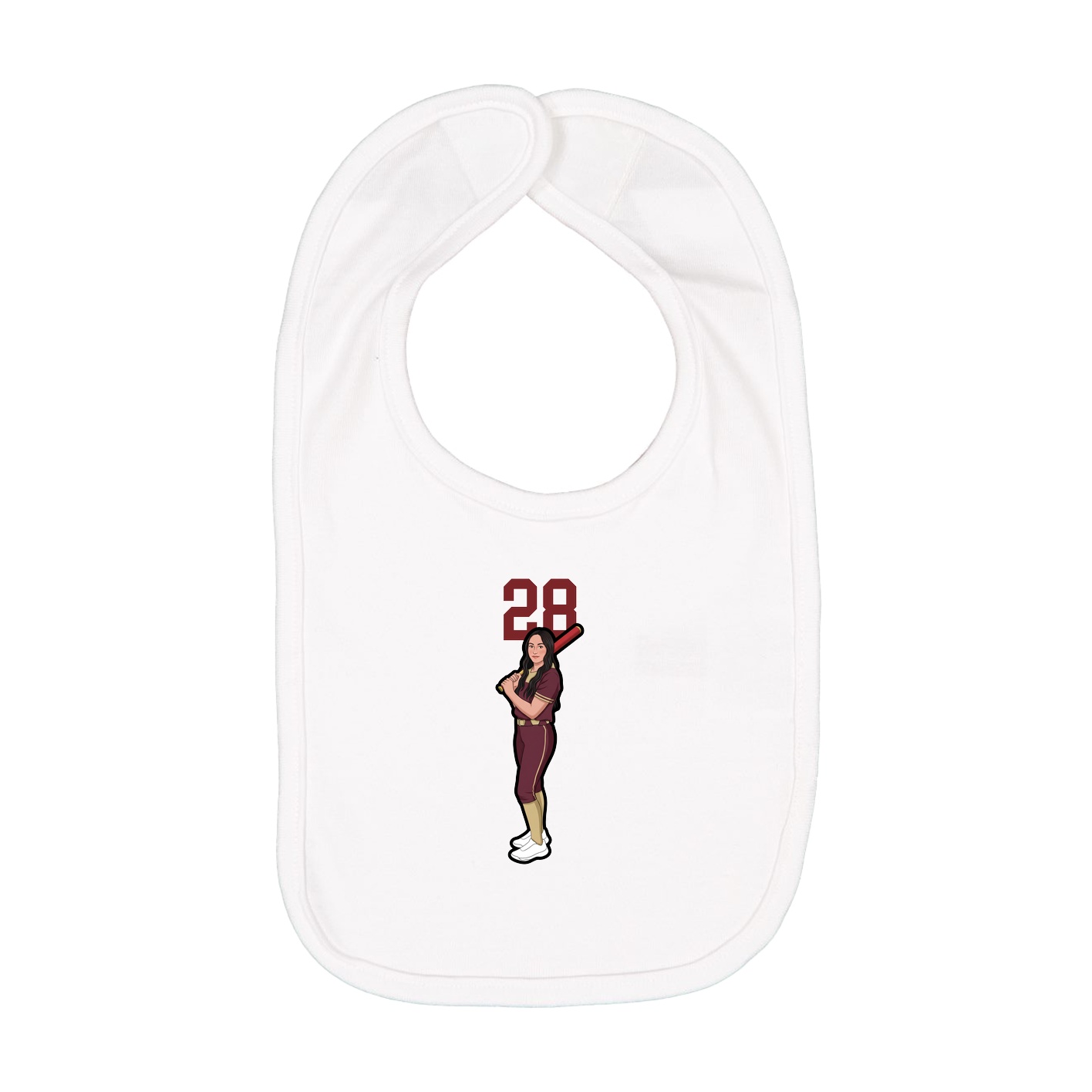Infant Bib — Number Top in White