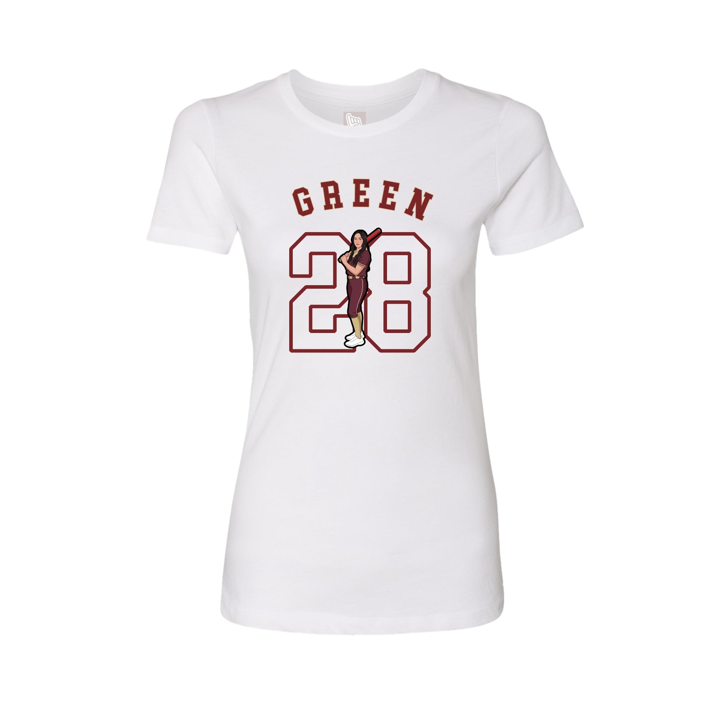 Fitted Women's Tee — Shirsey Arch in White
