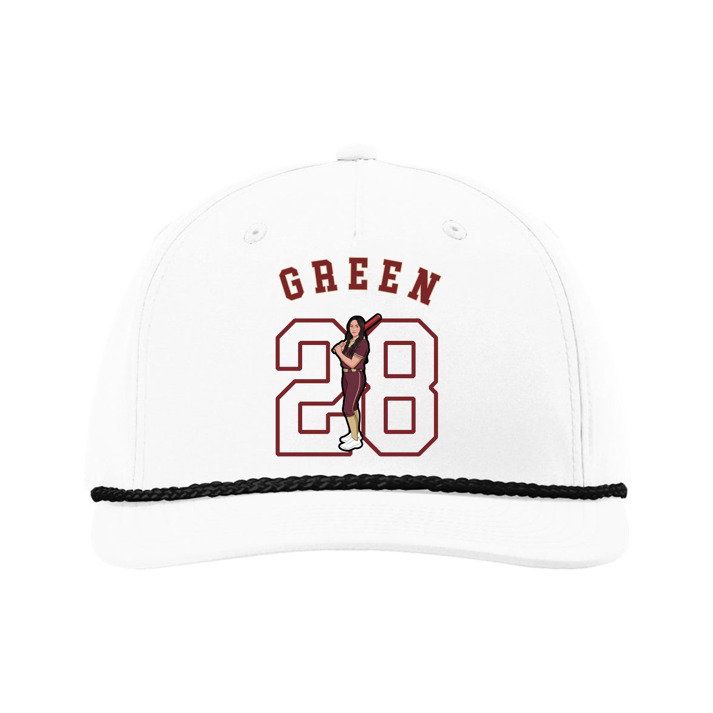 Five-Panel Classic Rope Cap — Shirsey Arch in White