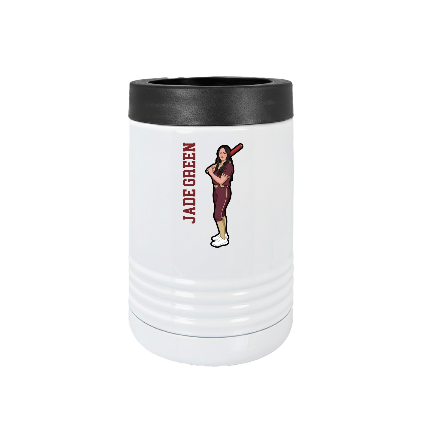 Beverage Holder — Name Vertical in White