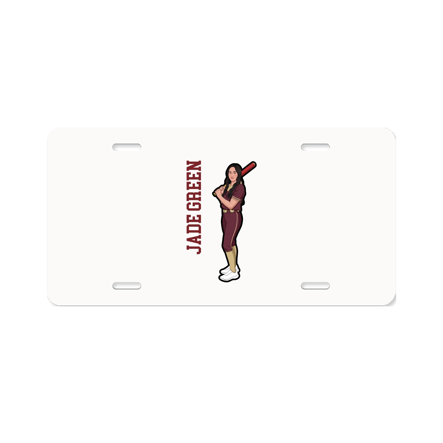 License Plate — Name Vertical in Classic