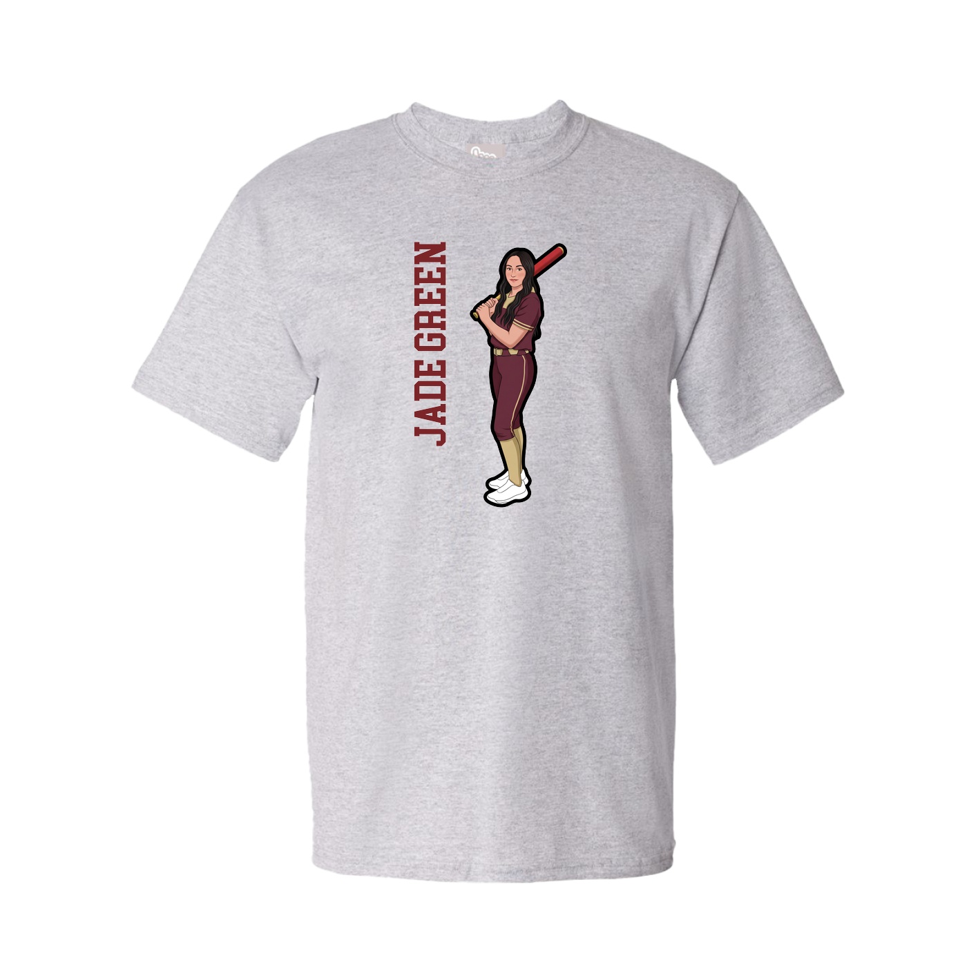 Tee — Name Vertical in Grey