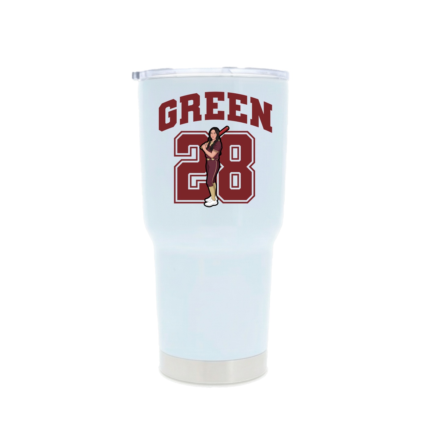 30oz Stainless Steel Tumbler — Number in White