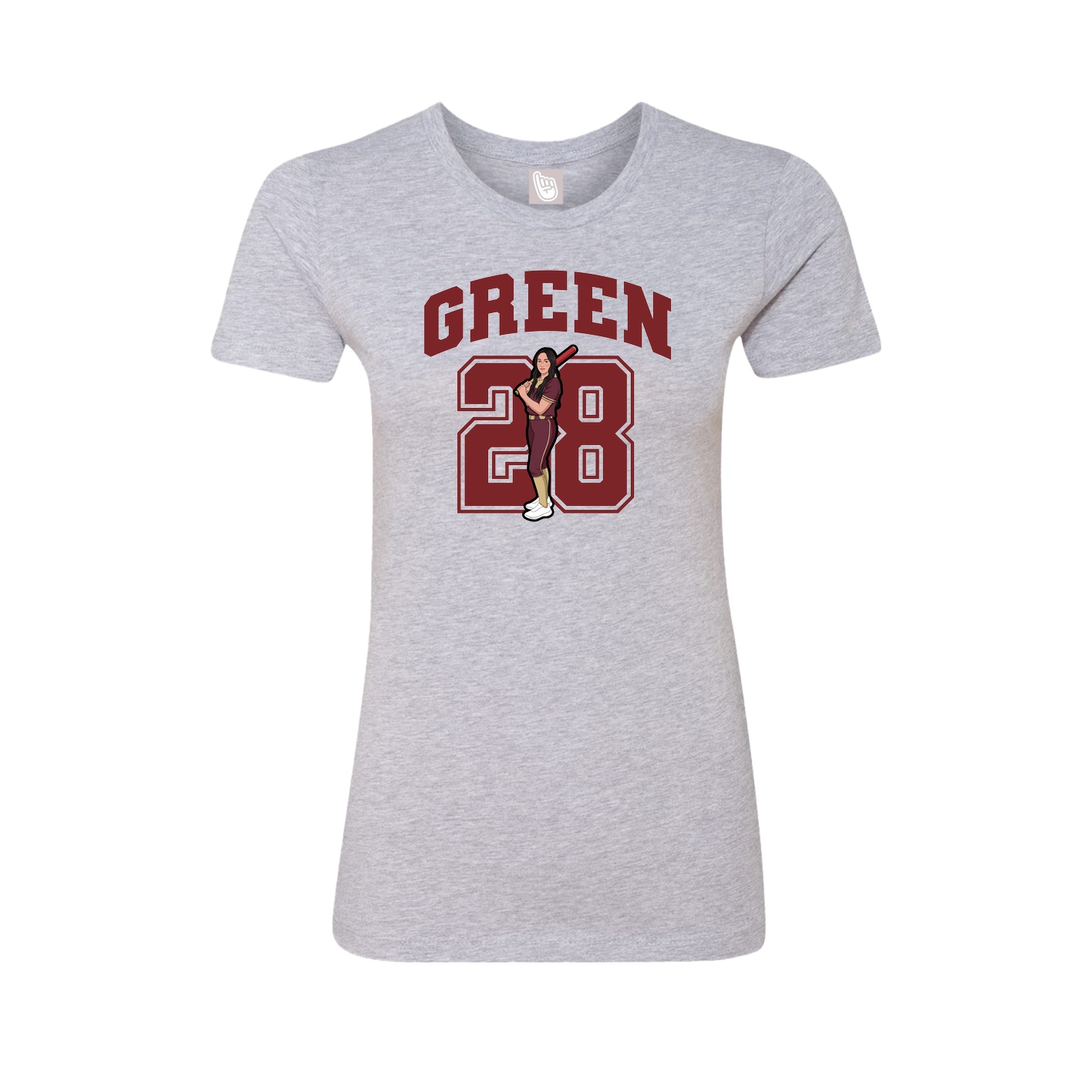 Fitted Women's Tee — Number in Grey