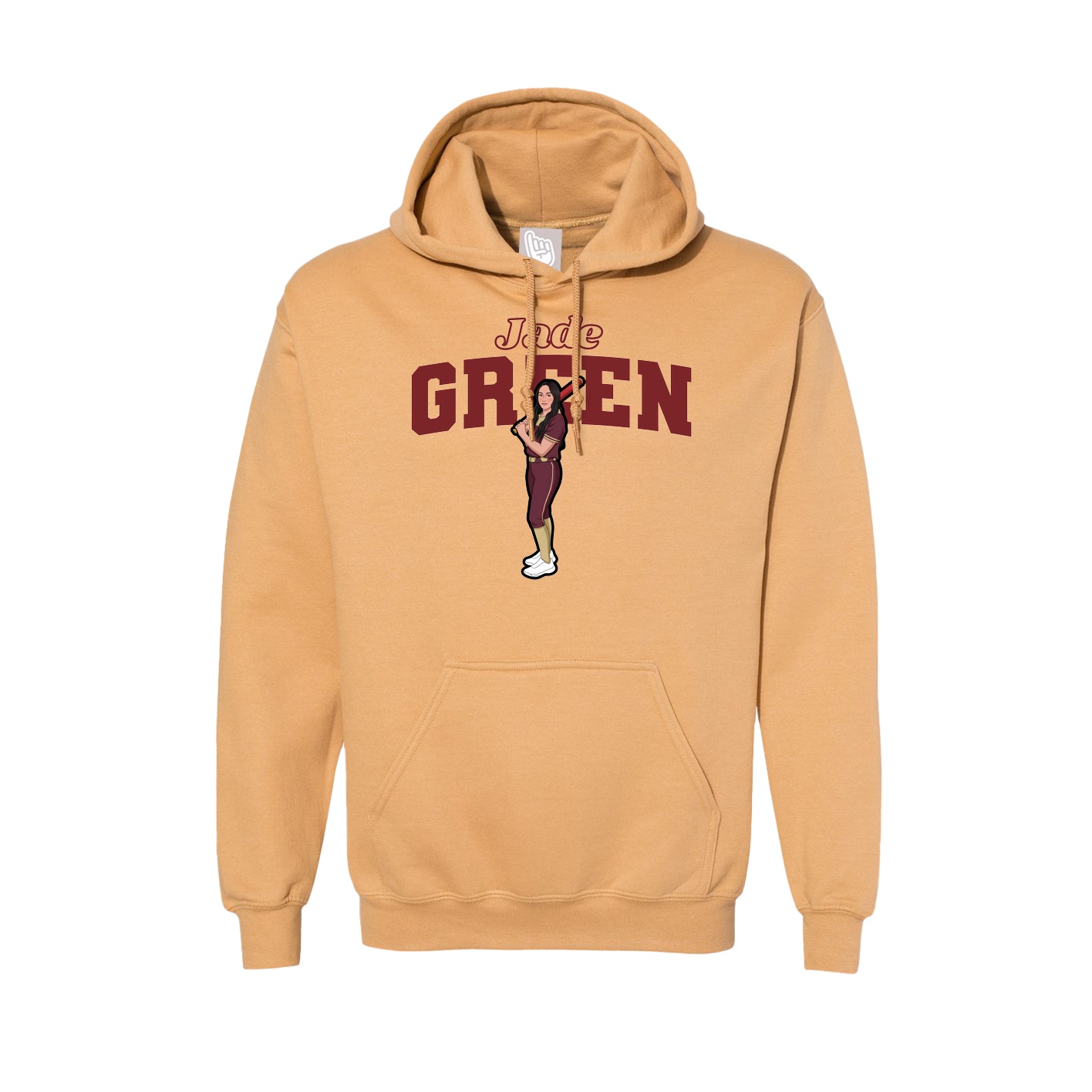 Hoodie — Name Arch in Vegas Gold