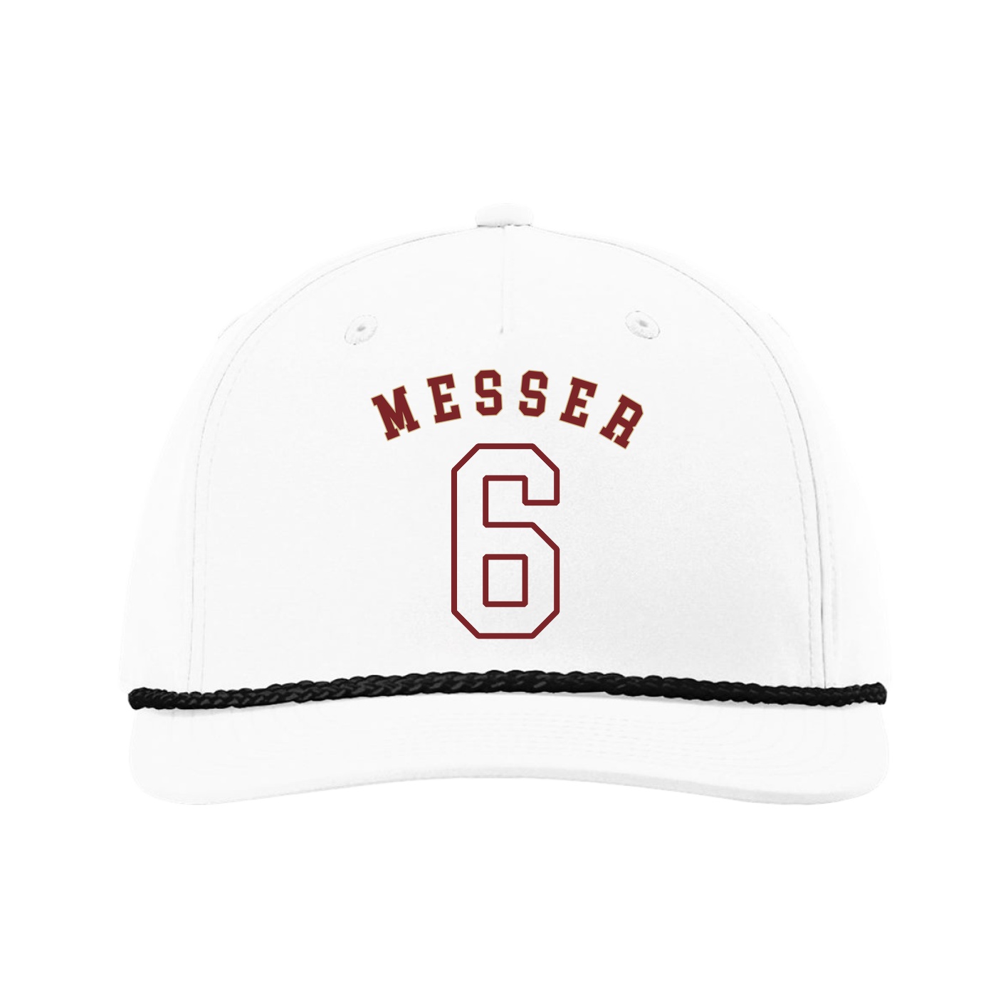 Five-Panel Classic Rope Cap — Shirsey Arch in White