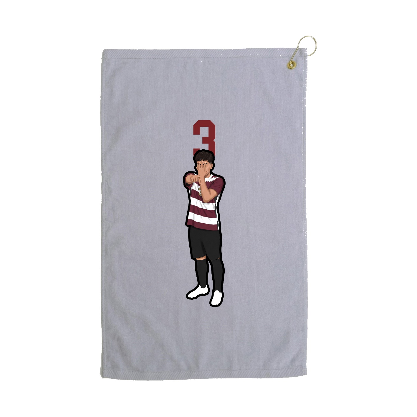 Golf Towel — Number Top in Grey
