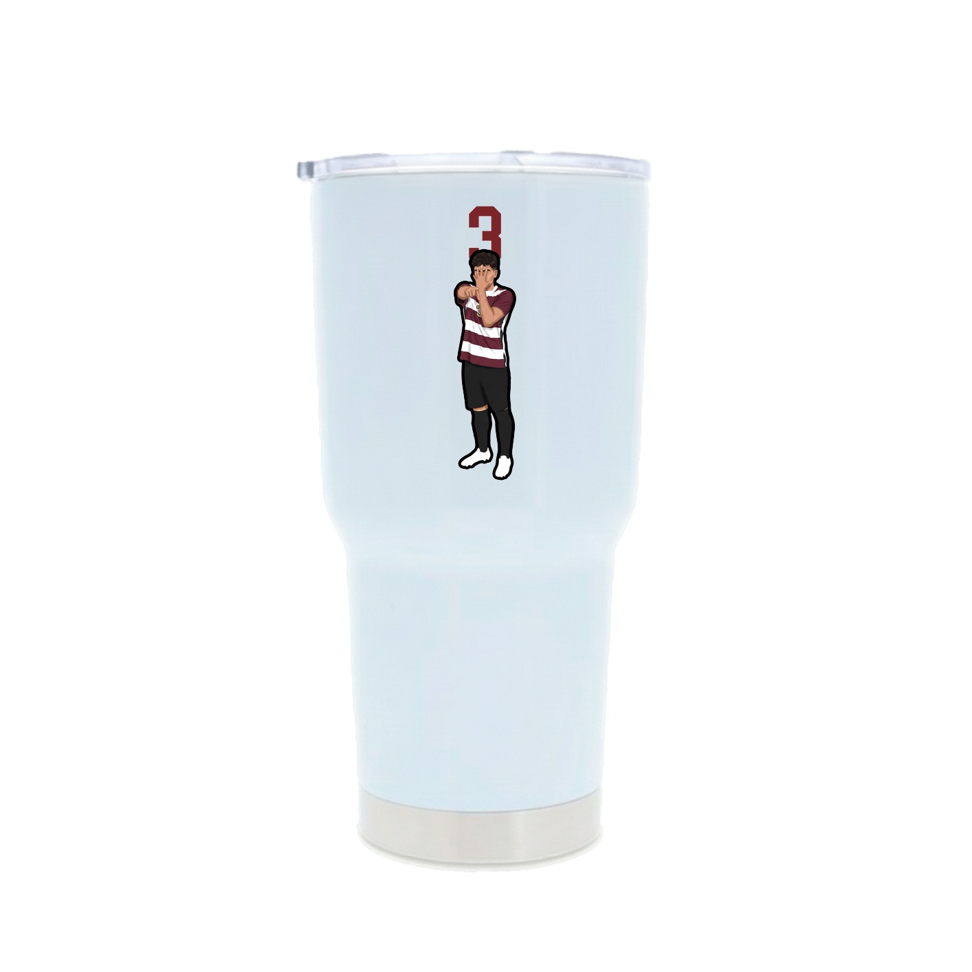 30oz Stainless Steel Tumbler — Number Top in White