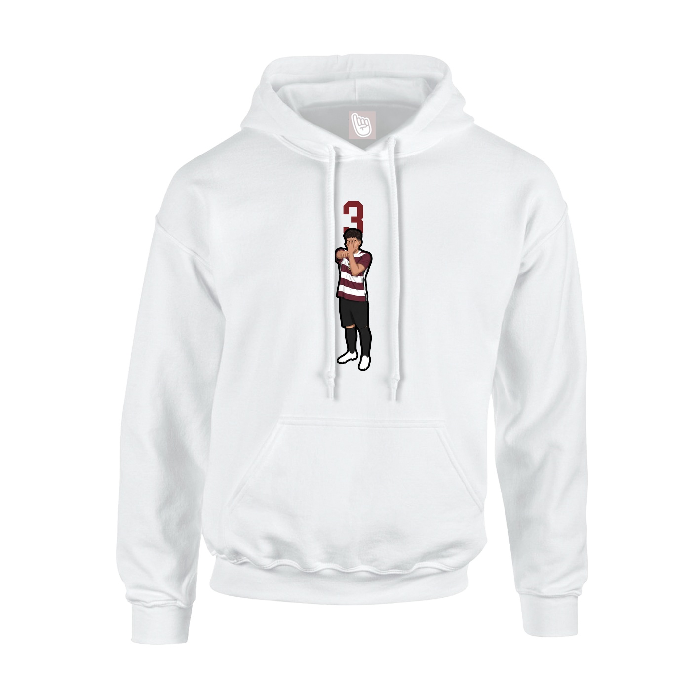 Youth Hoodie — Number Top in White