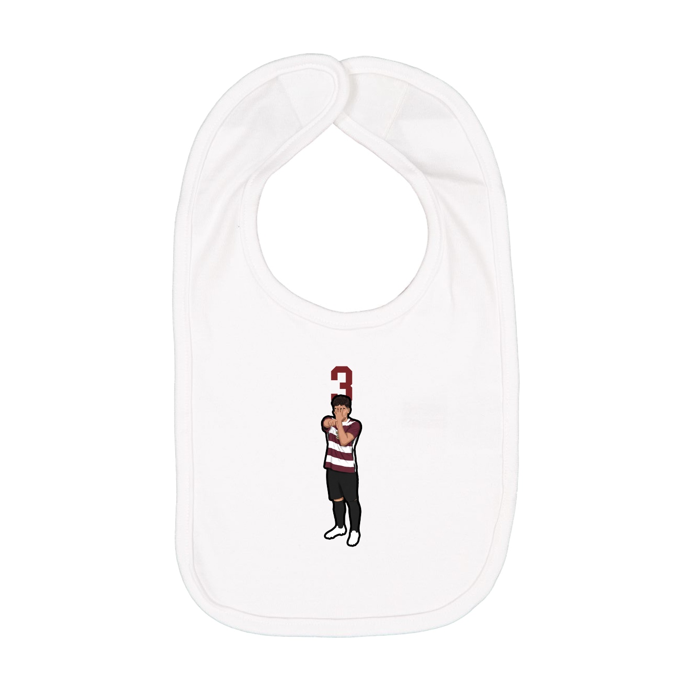 Infant Bib — Number Top in White