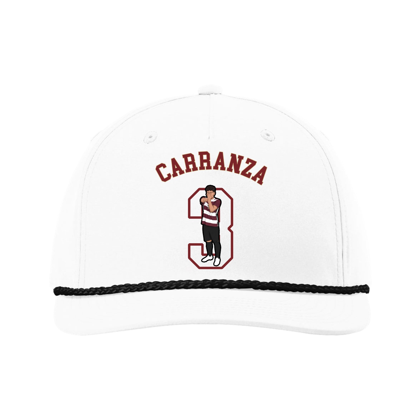 Five-Panel Classic Rope Cap — Shirsey Arch in White