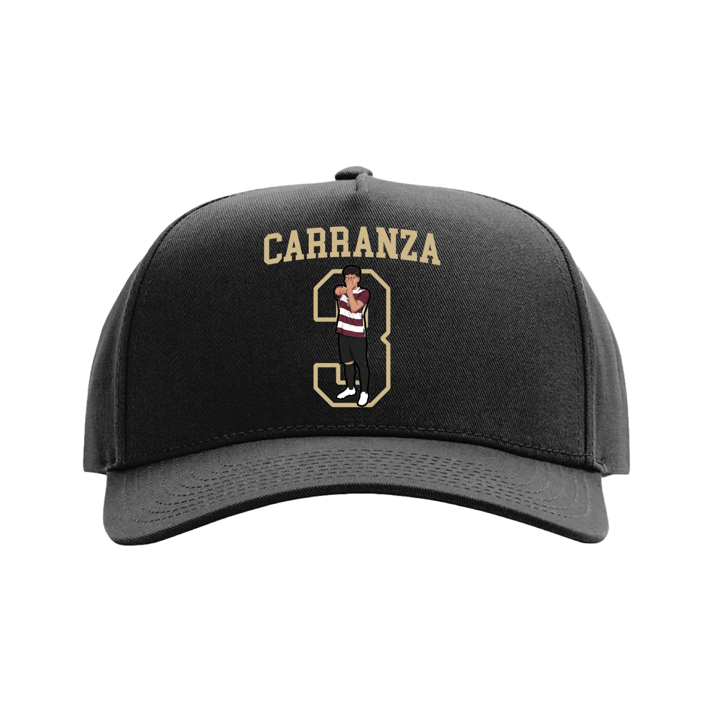 Full Fabric Five-Panel Champ Cap — Shirsey in Black