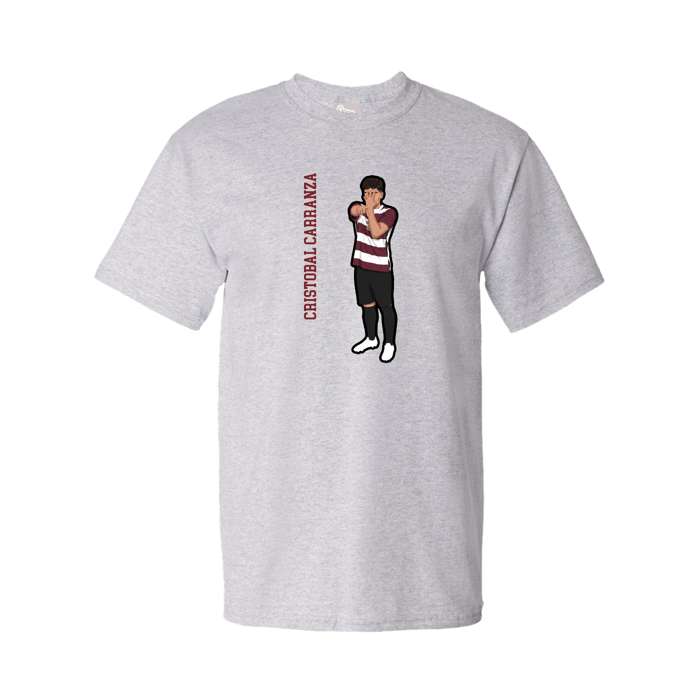 Tee — Name Vertical in Grey