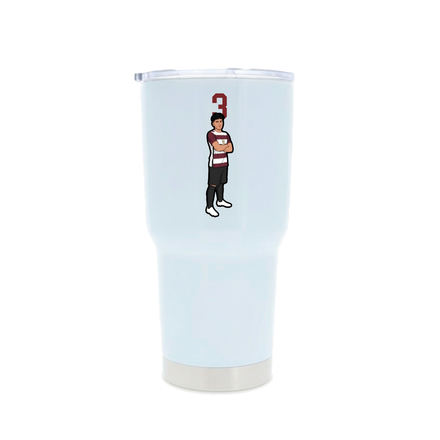 30oz Stainless Steel Tumbler — Number Top in White