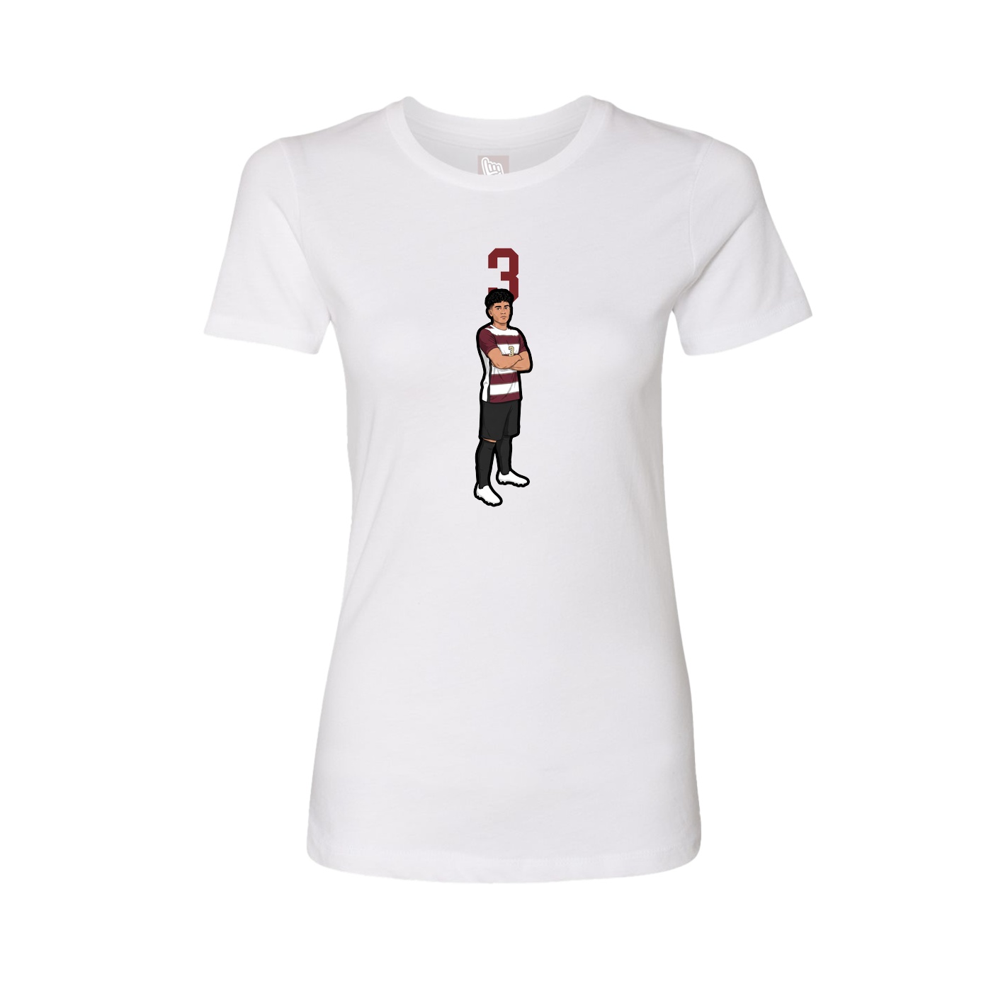Fitted Women's Tee — Number Top in White