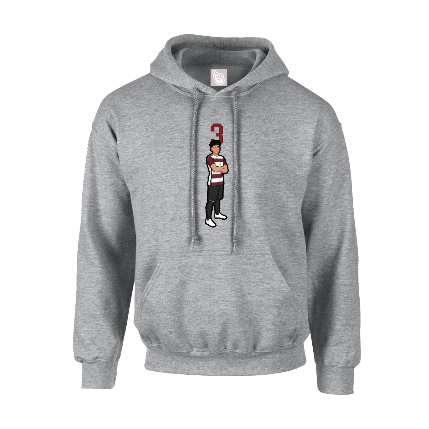 Youth Hoodie — Number Top in Grey