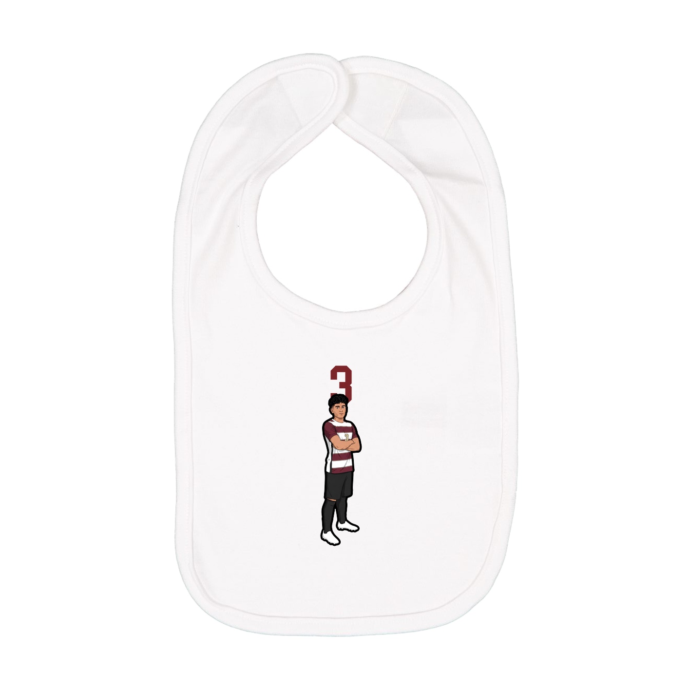 Infant Bib — Number Top in White