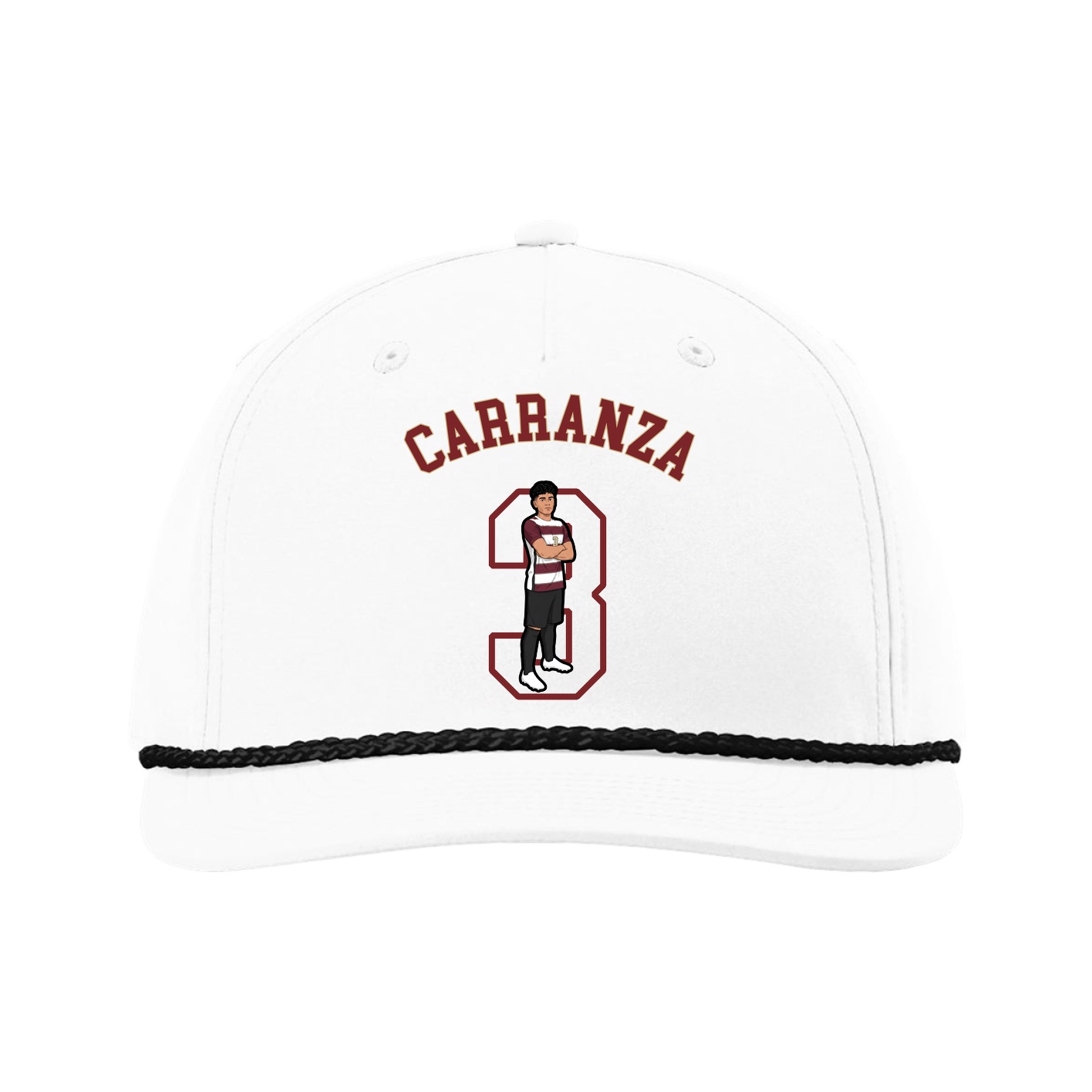 Five-Panel Classic Rope Cap — Shirsey Arch in White