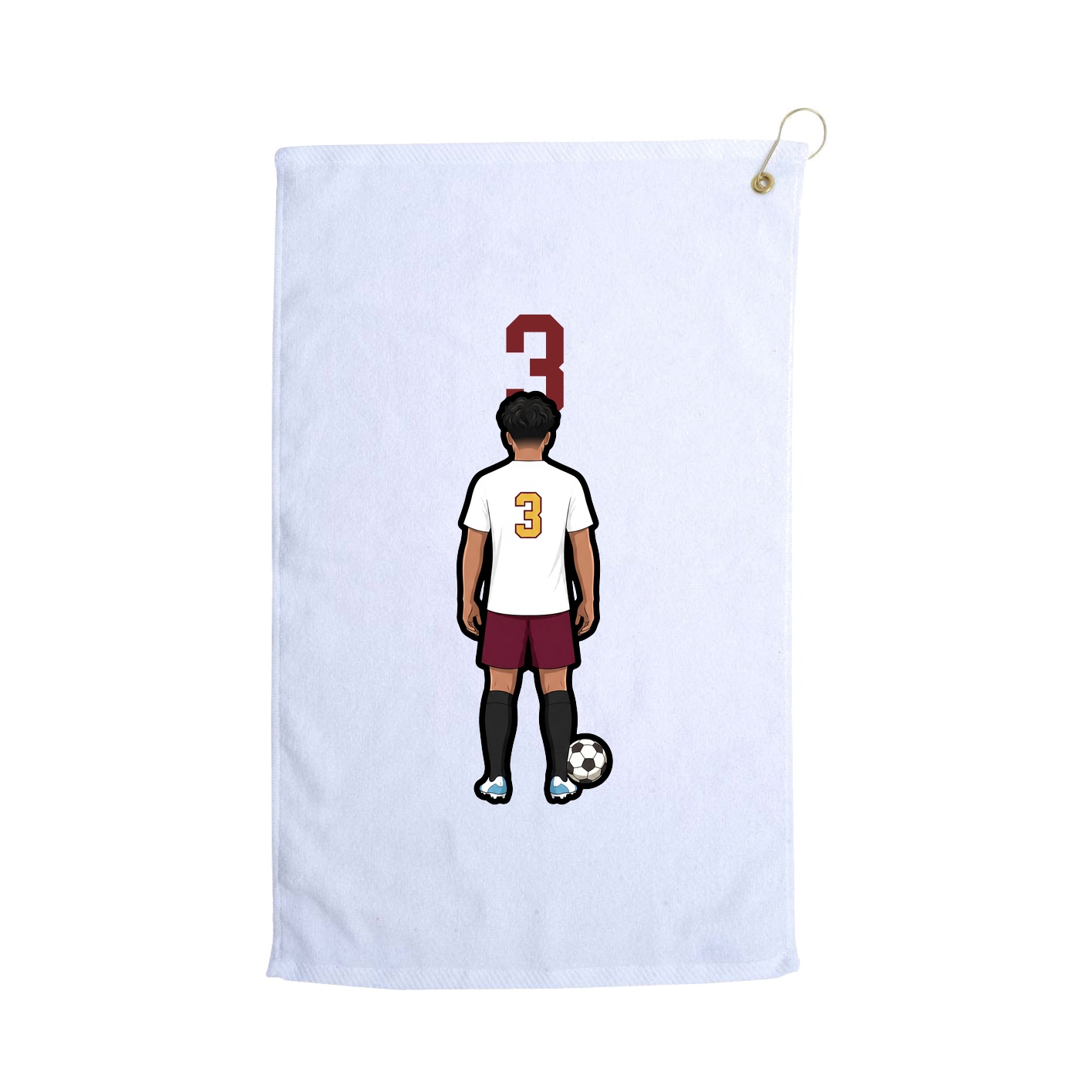 Golf Towel — Number Top in White