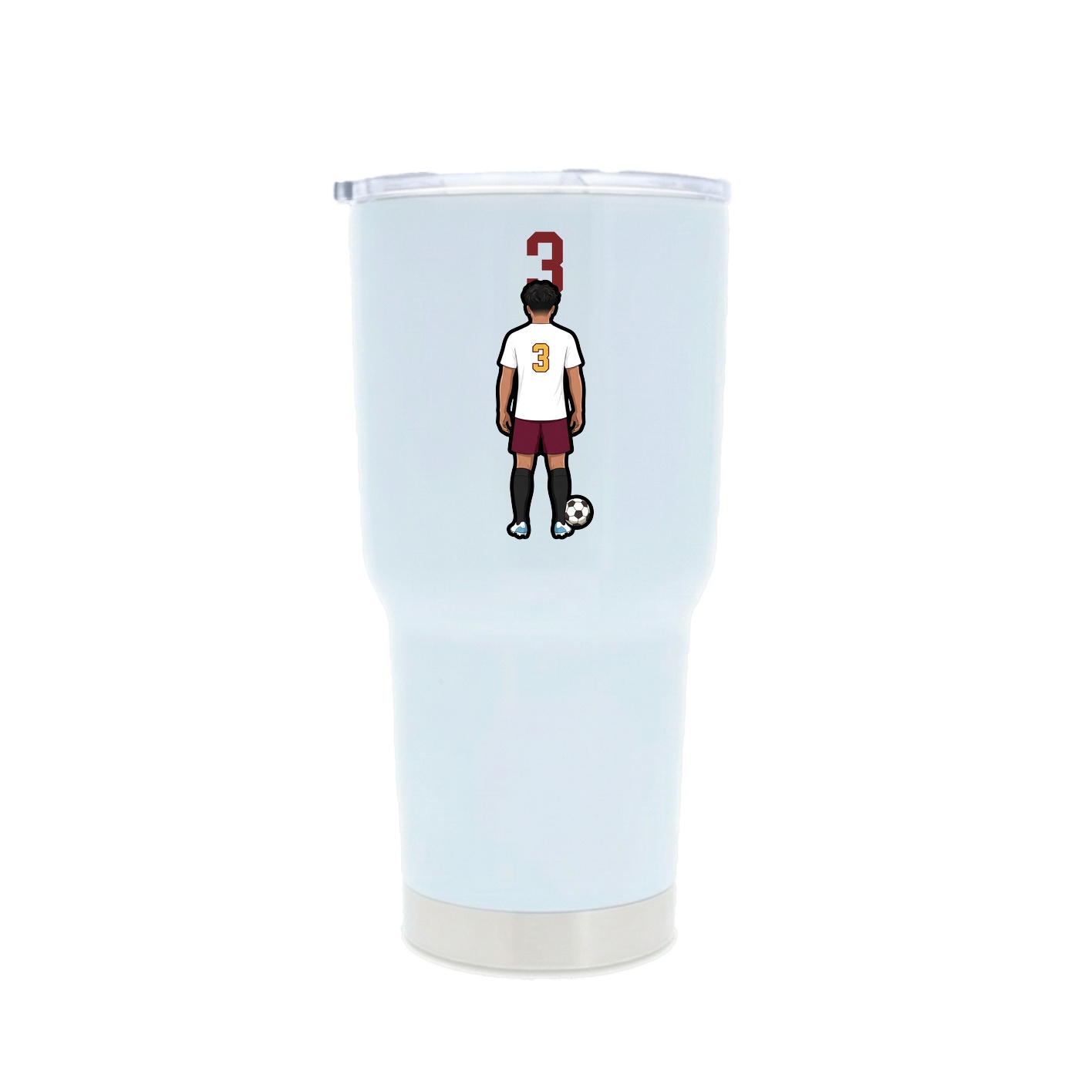 30oz Stainless Steel Tumbler — Number Top in White