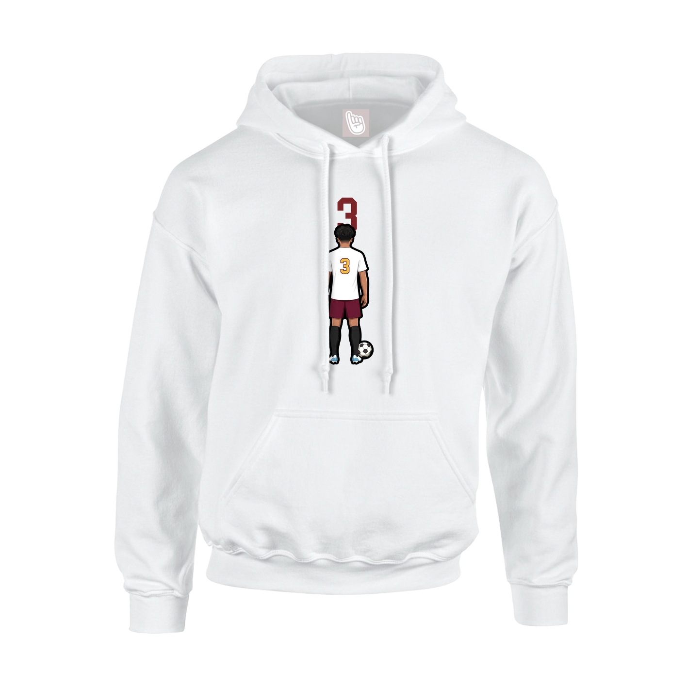 Youth Hoodie — Number Top in White