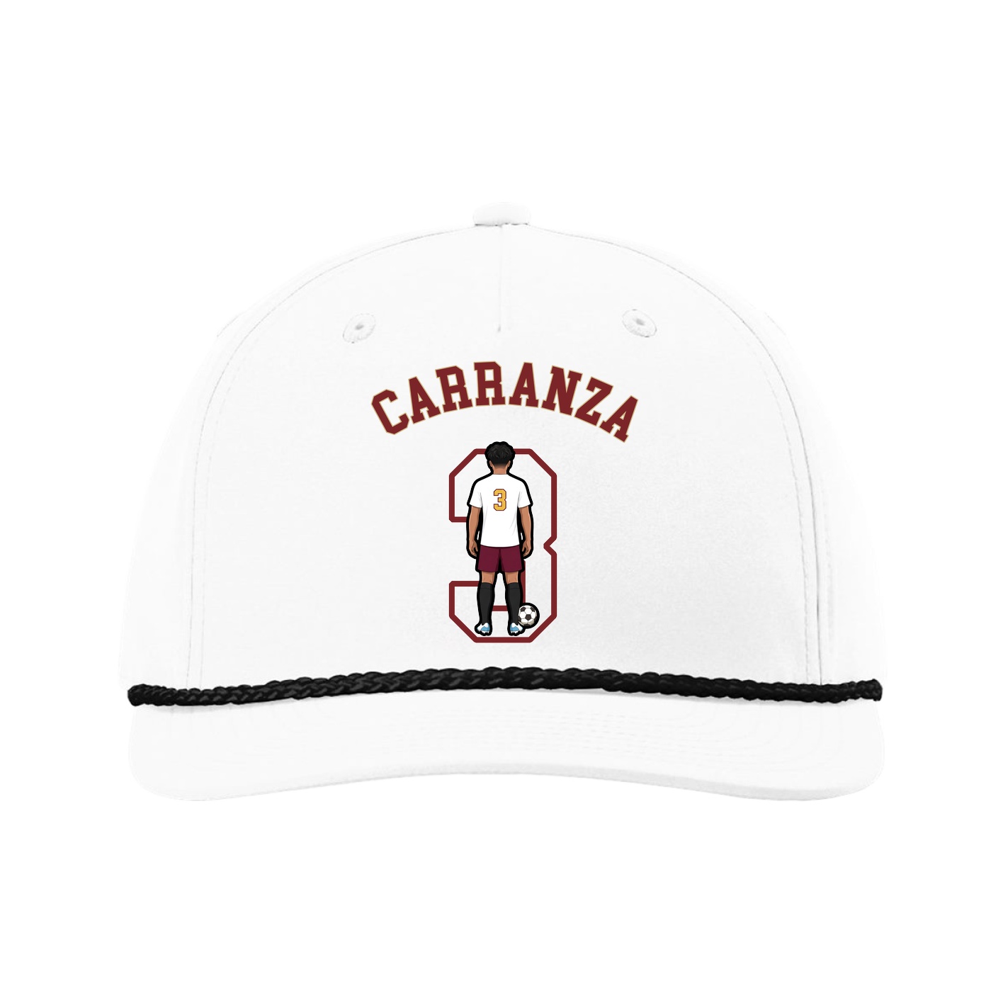 Five-Panel Classic Rope Cap — Shirsey Arch in White