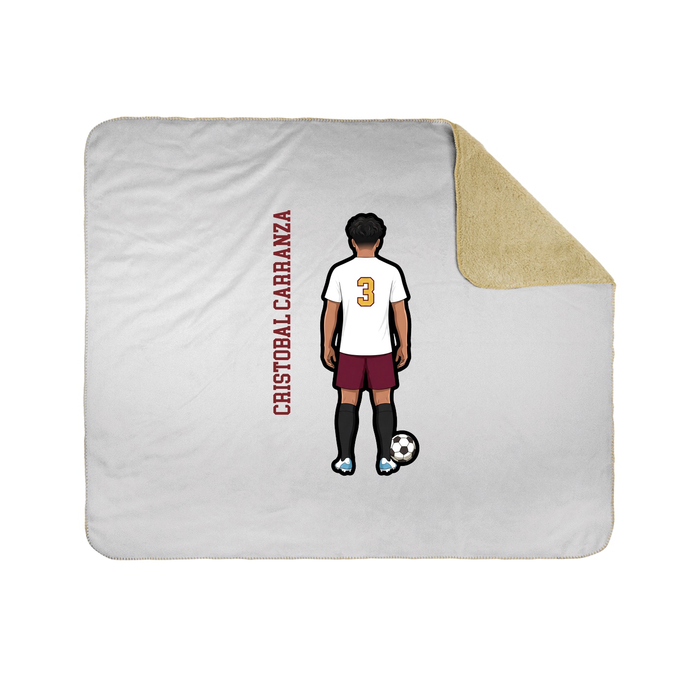 Throw Blanket — Name Vertical in White