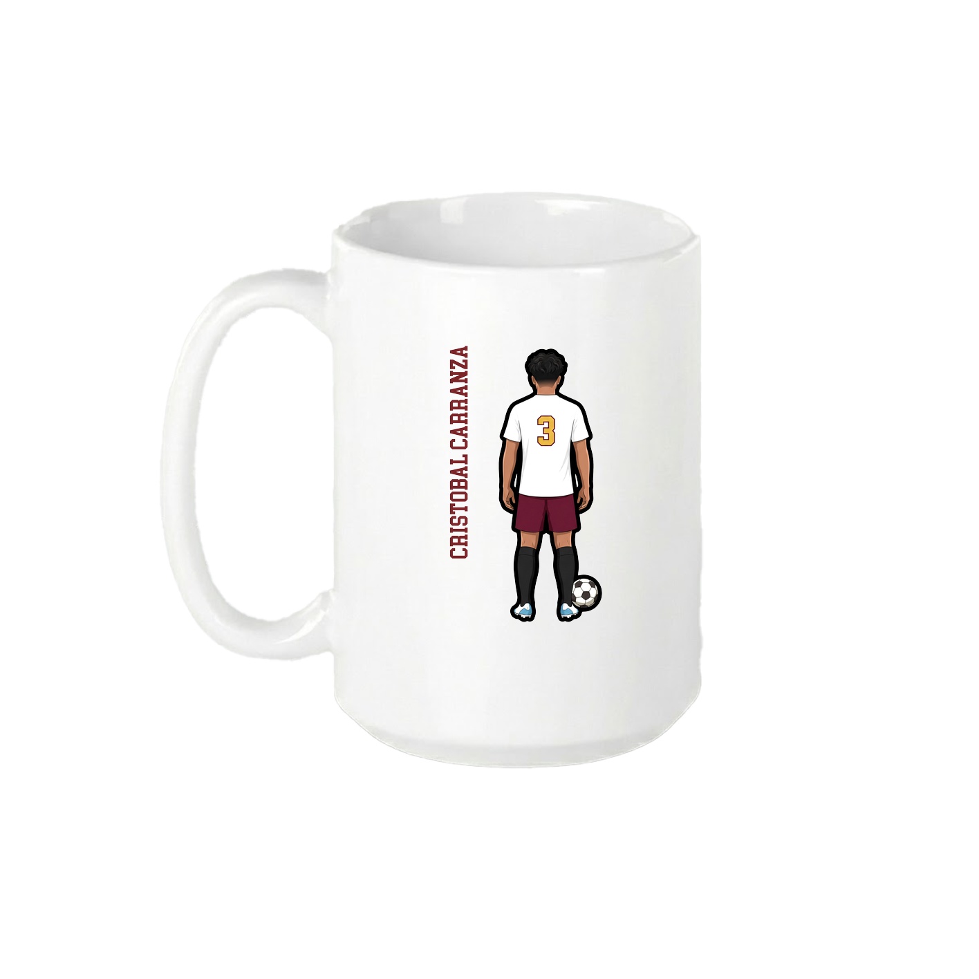 15oz Coffee Mug — Name Vertical in White