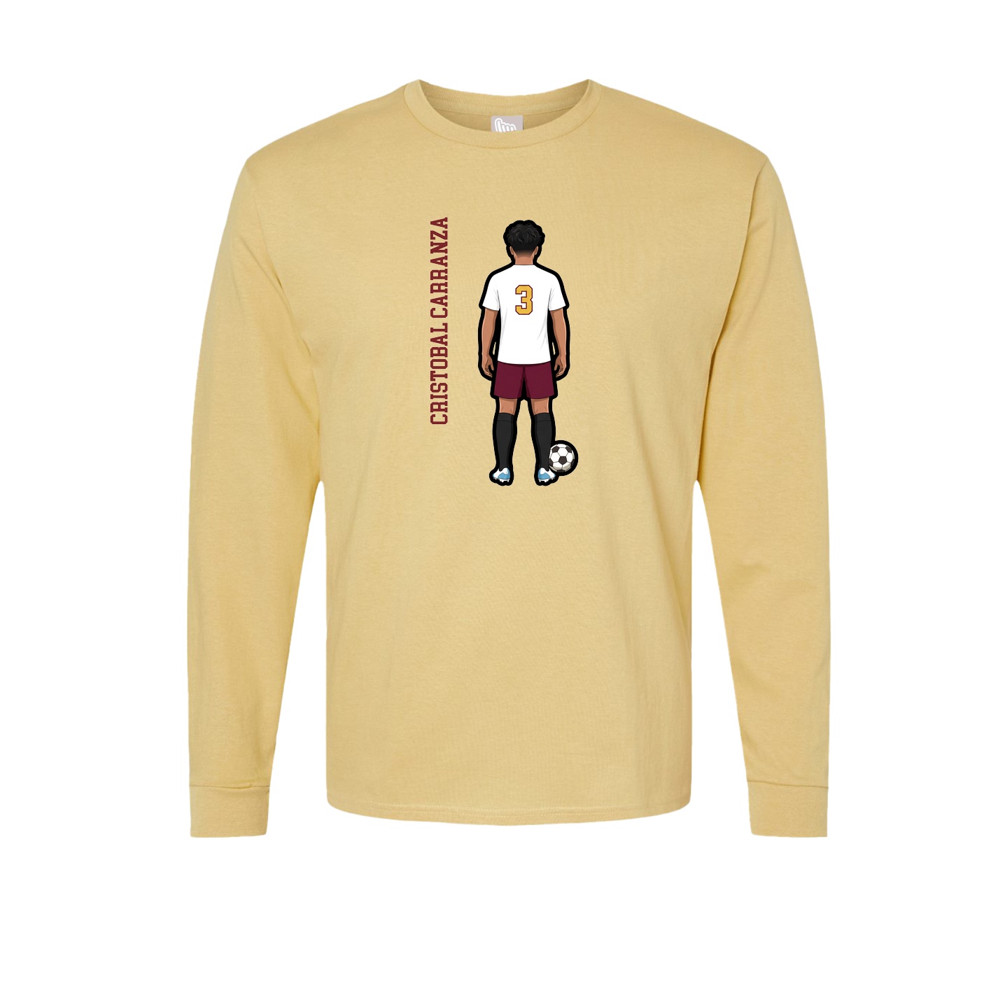 Long Sleeve Tee — Name Vertical in Vegas Gold