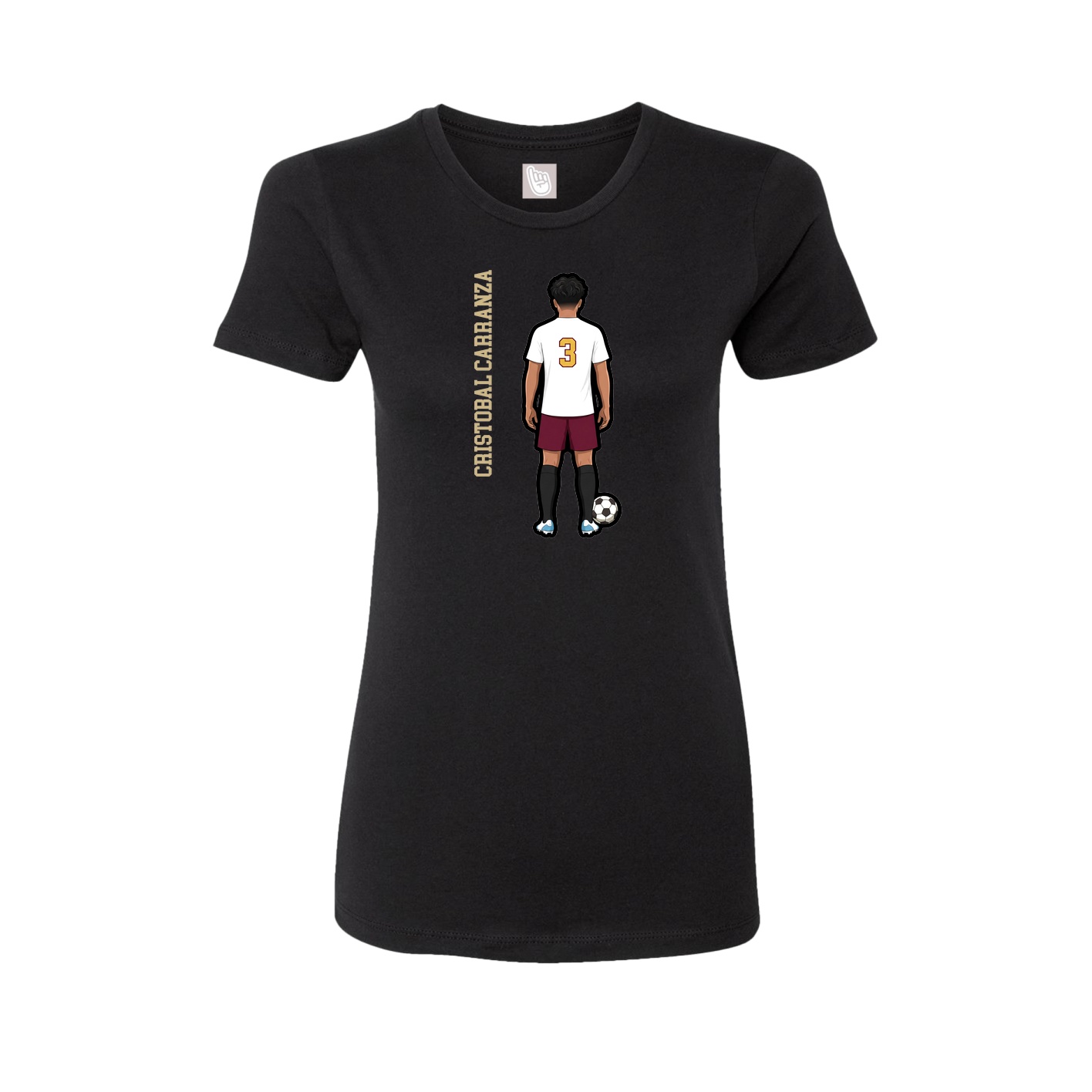 Womens Tee — Name Vertical in Black
