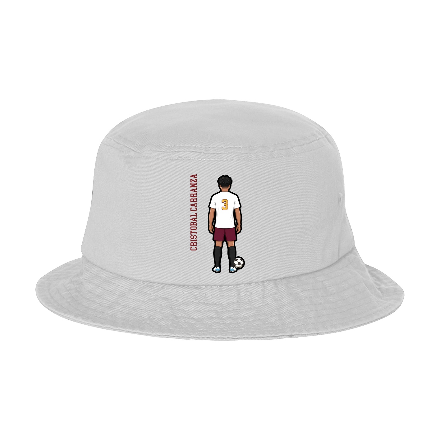 Bucket Cap — Name Vertical in White