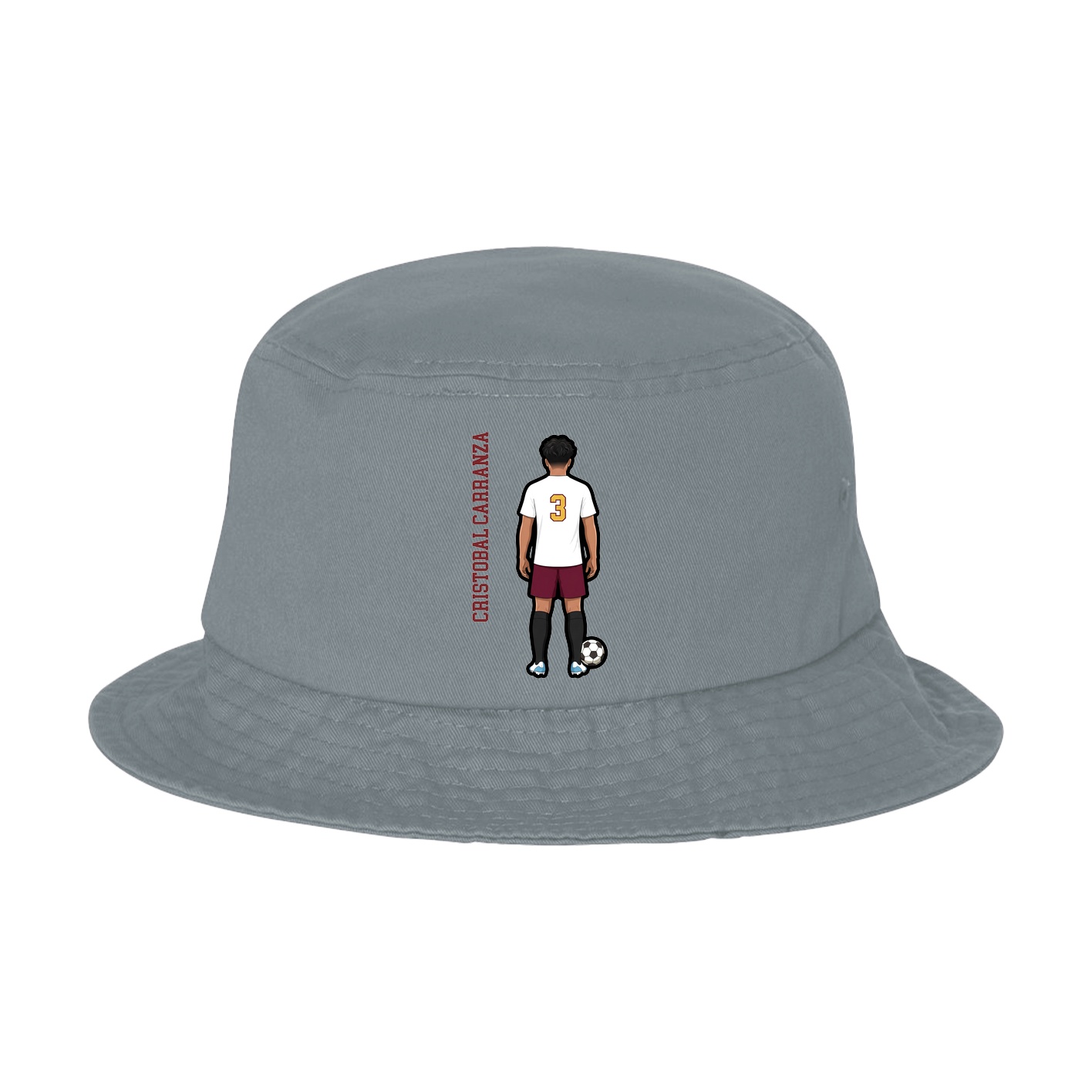 Bucket Cap — Name Vertical in Grey