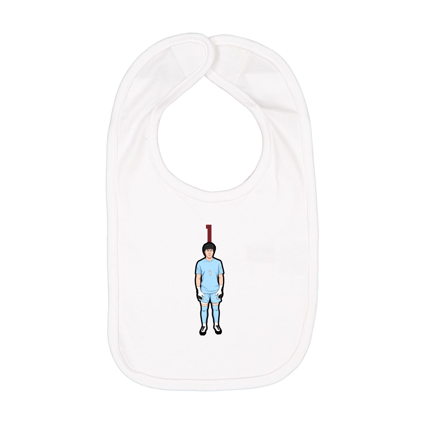 Infant Bib — Number Top in White