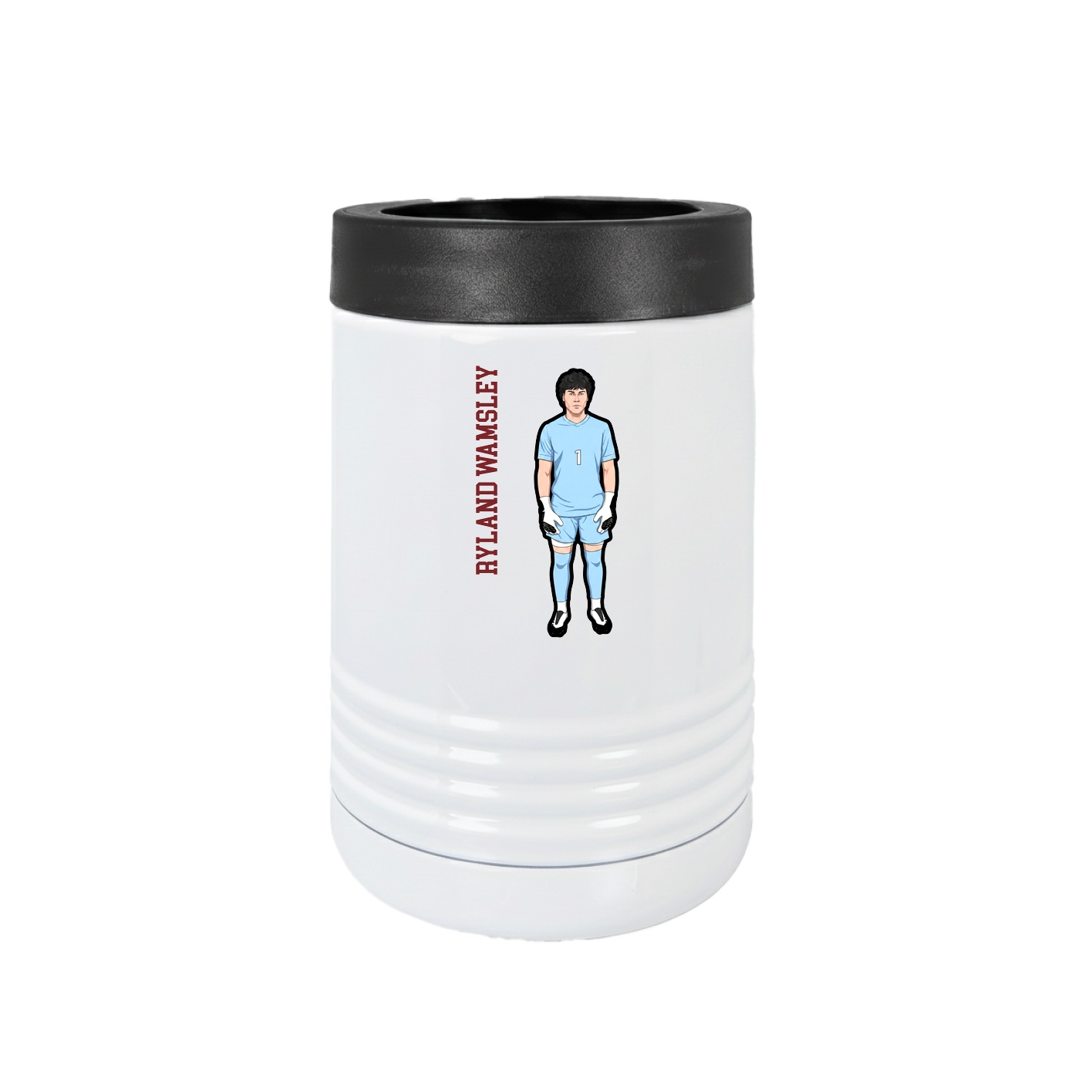 Beverage Holder — Name Vertical in White