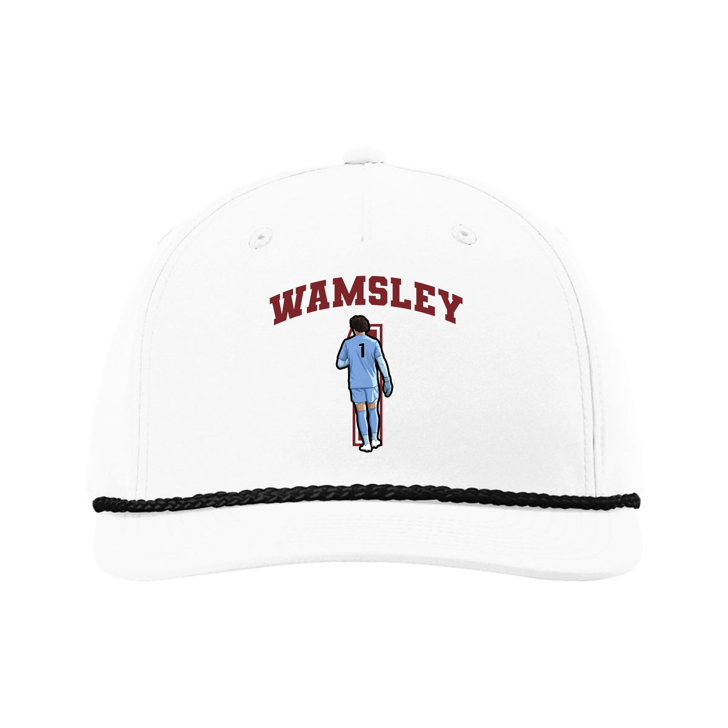 Five-Panel Classic Rope Cap — Number in White