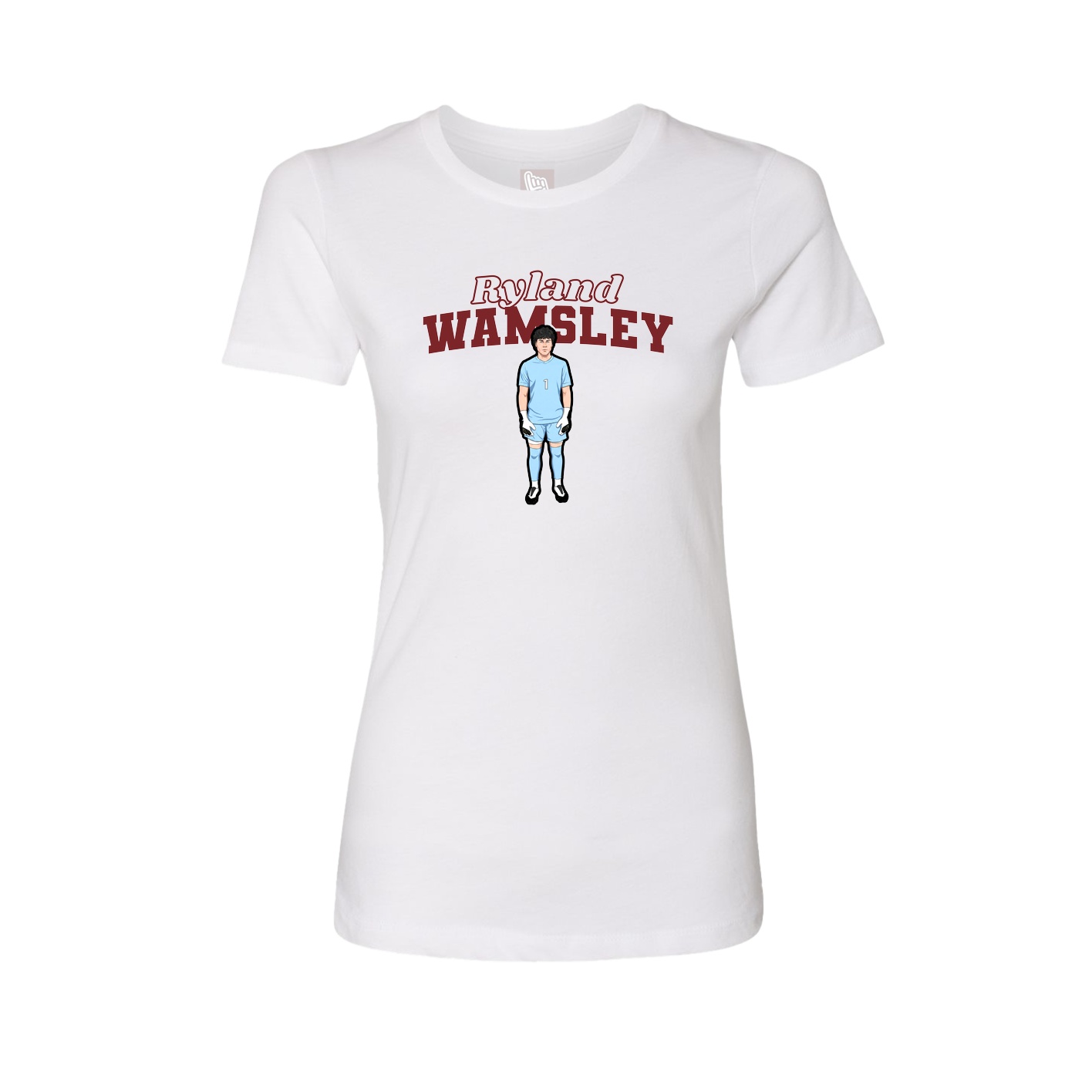Fitted Women's Tee — Name Arch in White