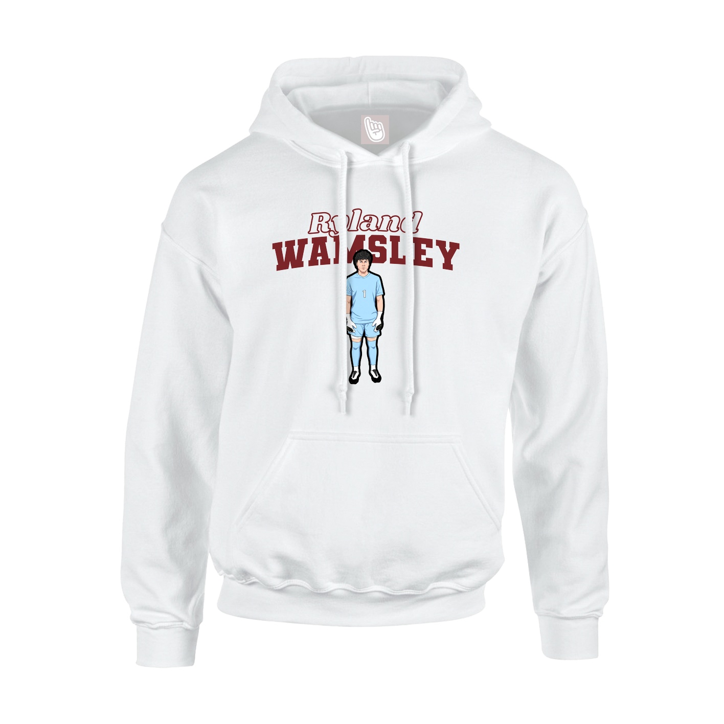 Youth Hoodie — Name Arch in White