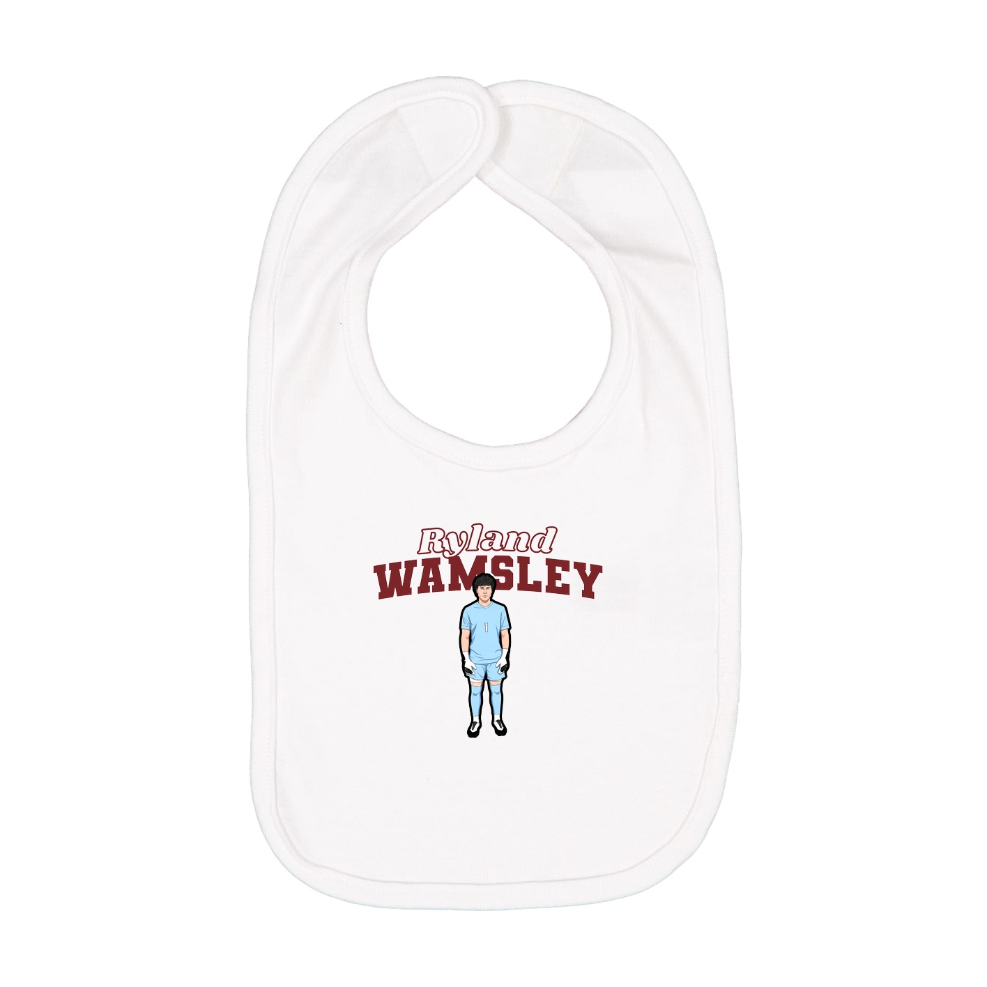Infant Bib — Name Arch in White